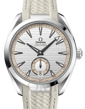 OMEGA SEAMASTER AQUA TERRA 150M CO-AXIAL MASTER CHRONOMETER SMALL SECONDS 41MM STAINLESS STEEL SILVER DIAL RUBBER STRAP 220.12.41.21.02.005 WITH RUBBER STRAP