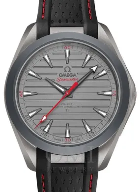 OMEGA SEAMASTER AQUA TERRA 150M CO-AXIAL MASTER CHRONOMETER ULTRA LIGHT TITANIUM 41MM GREY DIAL 220.92.41.21.06.001 WITH RUBBER STRAP