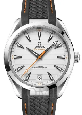 OMEGA SEAMASTER AQUA TERRA 150M COAXIAL MASTER CHRONOMETER 41MM STAINLESS STEEL SILVER DIAL RUBBER STRAP 220.12.41.21.02.002 WITH RUBBER BAND