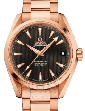 OMEGA SEAMASTER AQUA TERRA 150M MASTER CO-AXIAL CHRONOMETER 38.5MM RED GOLD GREY DIAL 231.50.39.21.06.003 WITH RED GOLD BRACELET