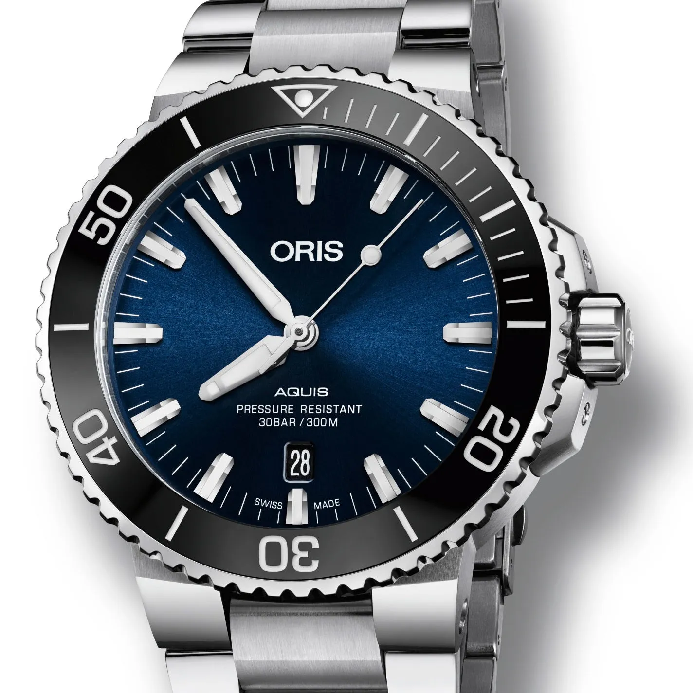 Oris Aquis Date Blue Dial Steel Bracelet 43.5mm Watch 01 733 7730 4135-07 8 24 05PEB