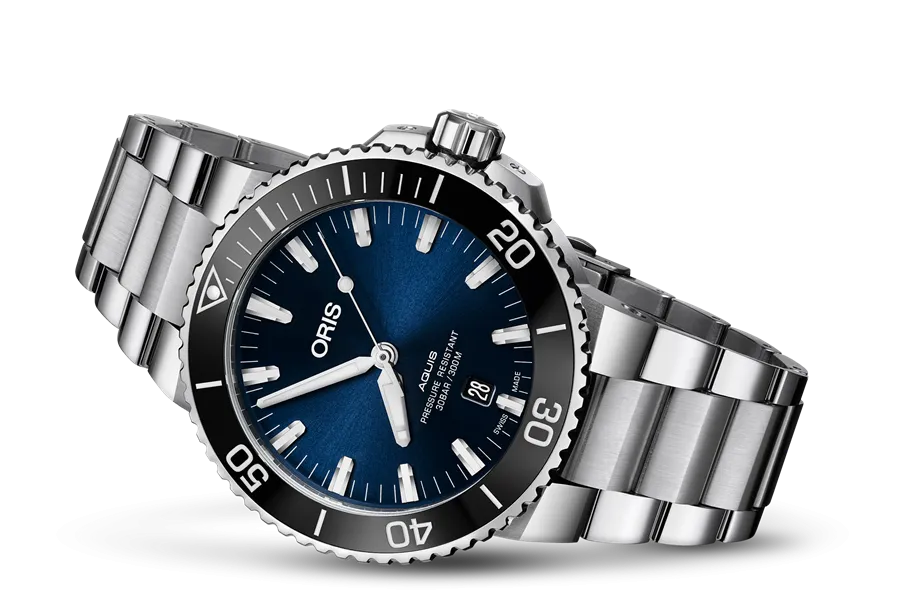 Oris Aquis Date Blue Dial Steel Bracelet 43.5mm Watch 01 733 7730 4135-07 8 24 05PEB