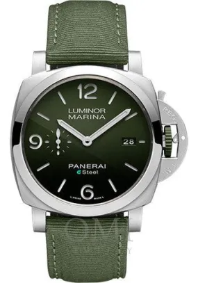 PANERAI LUMINOR MARINA ESTEEL VERDE SMERALDO STAINLESS STEEL 44MM GREEN DIAL PAM01356