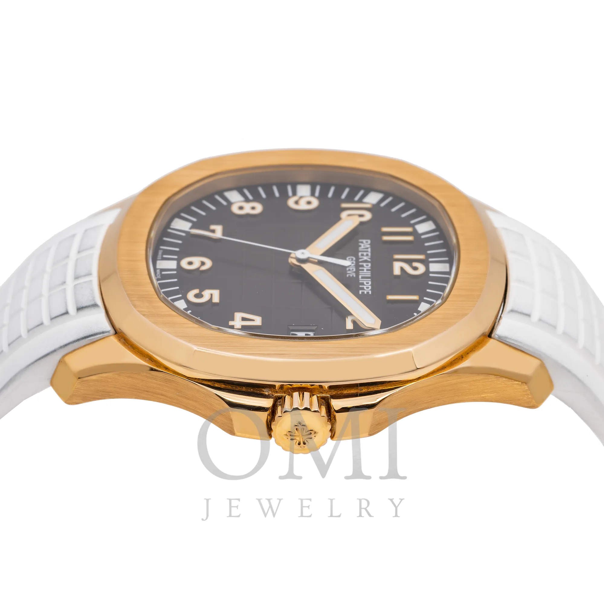 PATEK PHILIPPE AQUANAUT 5167R 40MM BROWN DIAL WITH WHITE COMPOSITE STRAP.