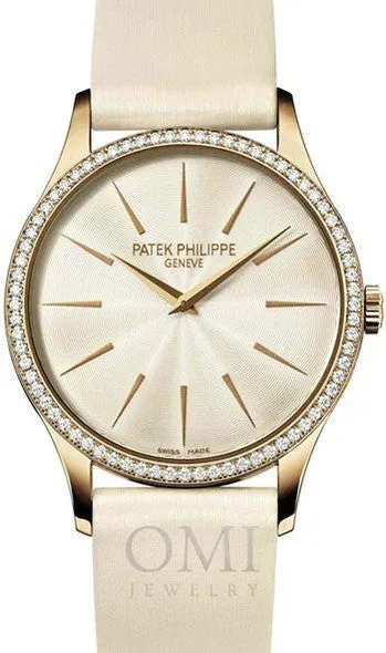 Patek Philippe Calatrava Ladies Rose Gold Cream Dial 4897R-010 With Leather Strap