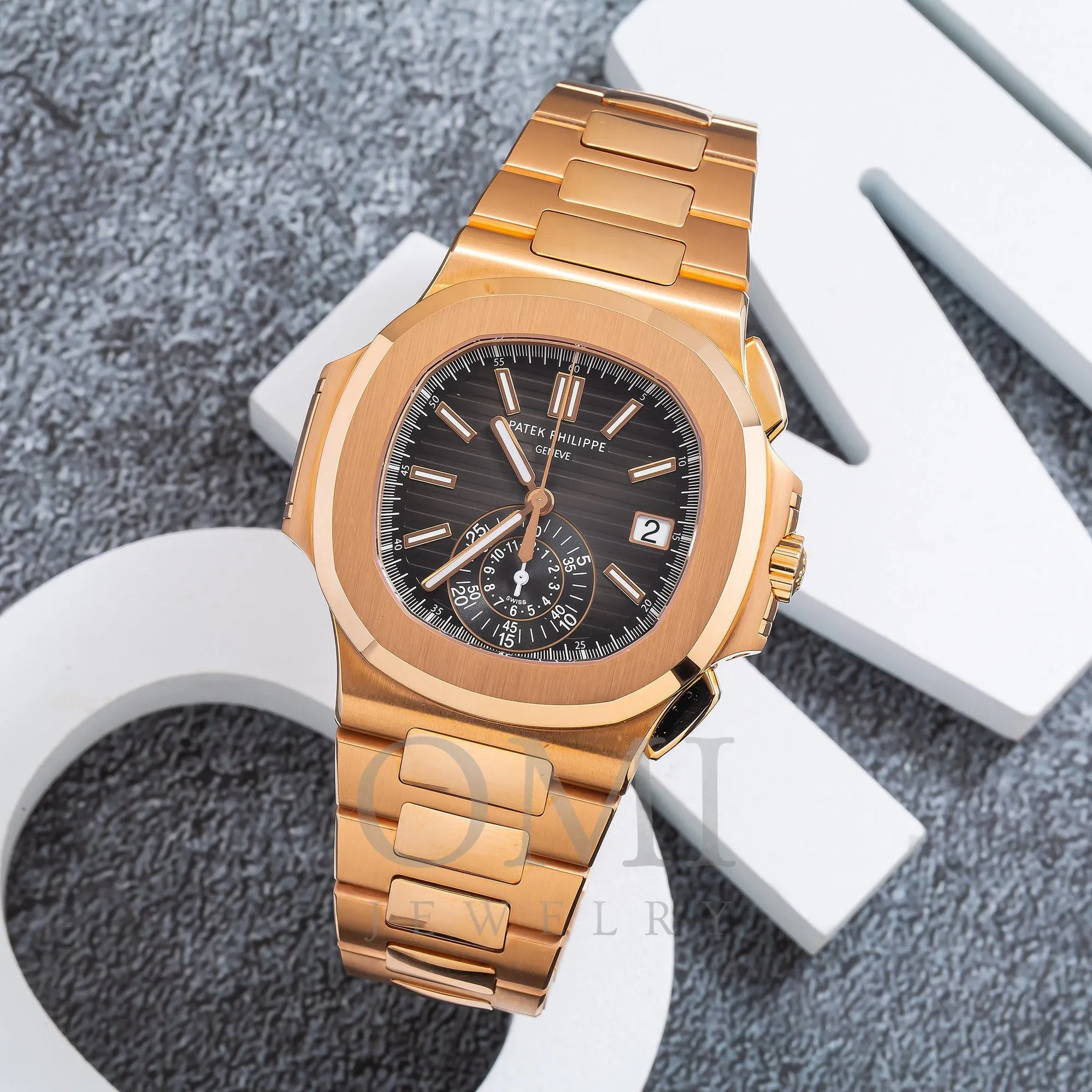 Patek Philippe Nautilus 5980/1R-001 40.5MM Black Dial With Rose Gold Bracelet