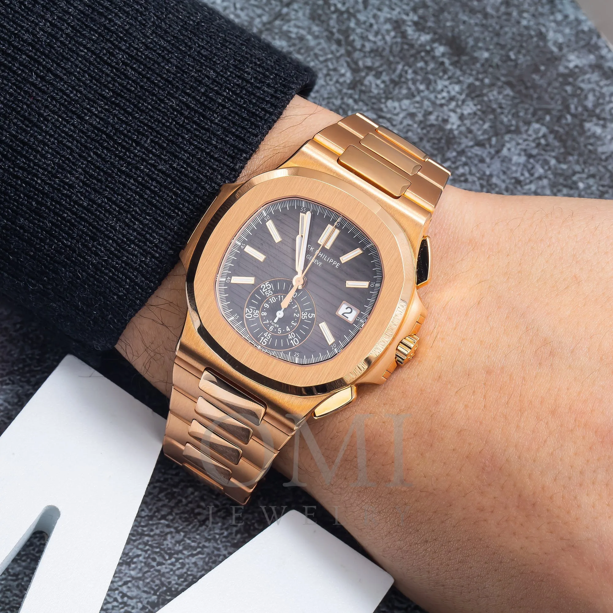 Patek Philippe Nautilus 5980/1R-001 40.5MM Black Dial With Rose Gold Bracelet