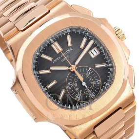 Patek Philippe Nautilus 5980/1R-001 40.5MM Black Dial With Rose Gold Bracelet