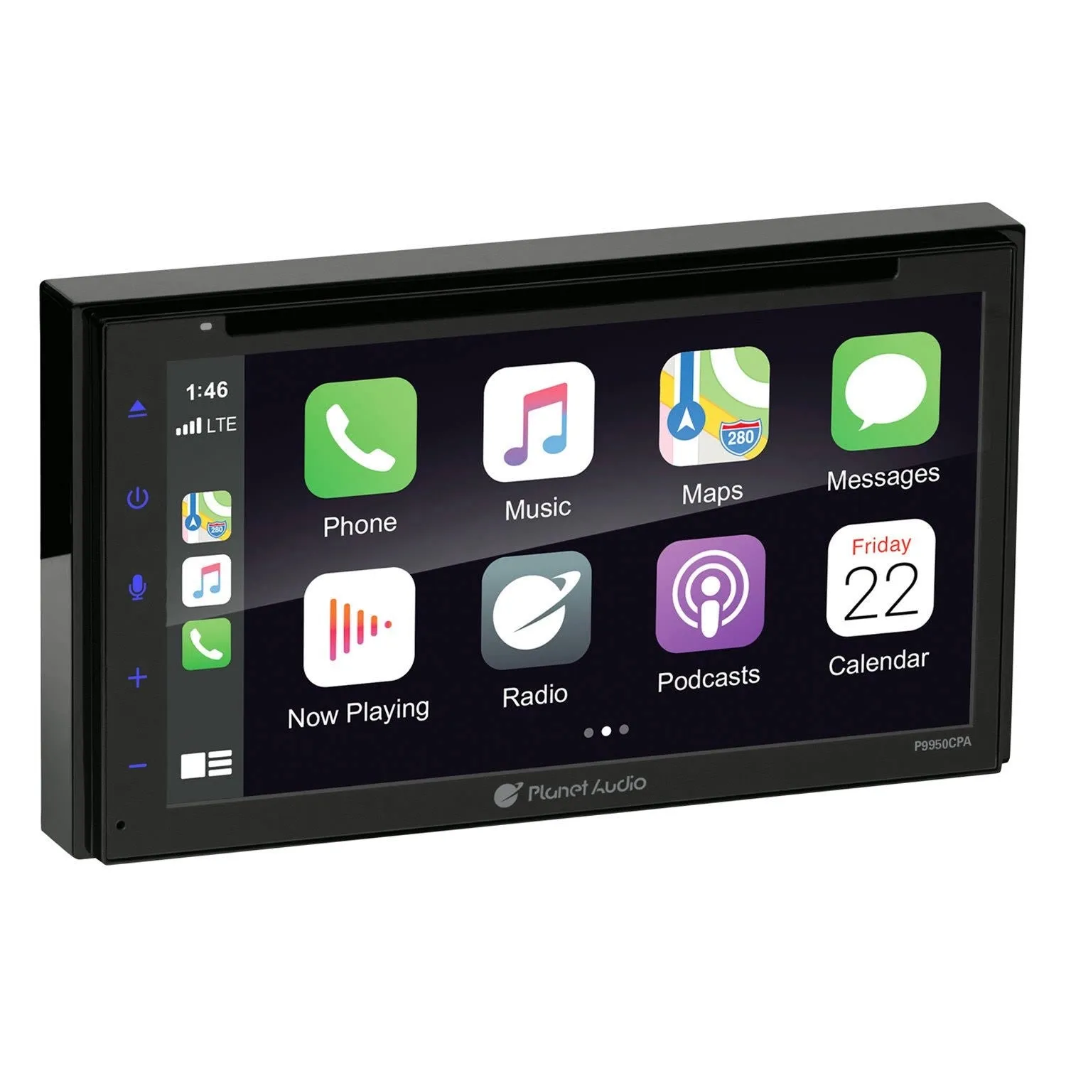 Planet Audio P9950CPA Double-Din Apple Carplay Android Auto DVD Player 6.75" Touchscreen