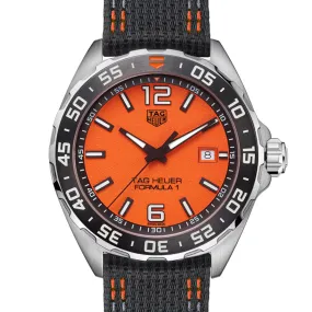 Pre-owned Tag Heuer 200M Formula 1 Orange Dial Quartz Watch 43MM WAZ1010A.FC8305