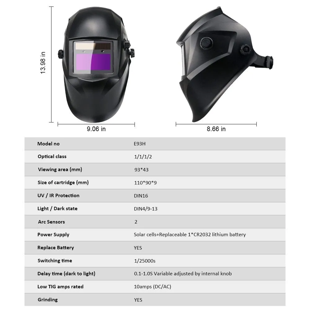 Professional Protective Welding Helmet Automatically Darkening Soldering Mask True Color Welder Cap 4 Arc Sensor for TIG MIG MMA