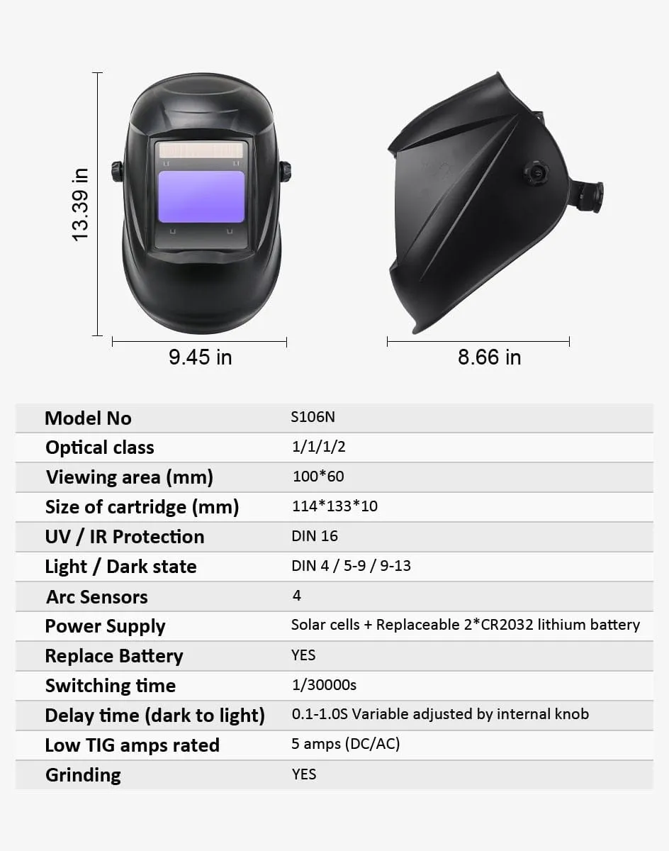 Professional Protective Welding Helmet Automatically Darkening Soldering Mask True Color Welder Cap 4 Arc Sensor for TIG MIG MMA