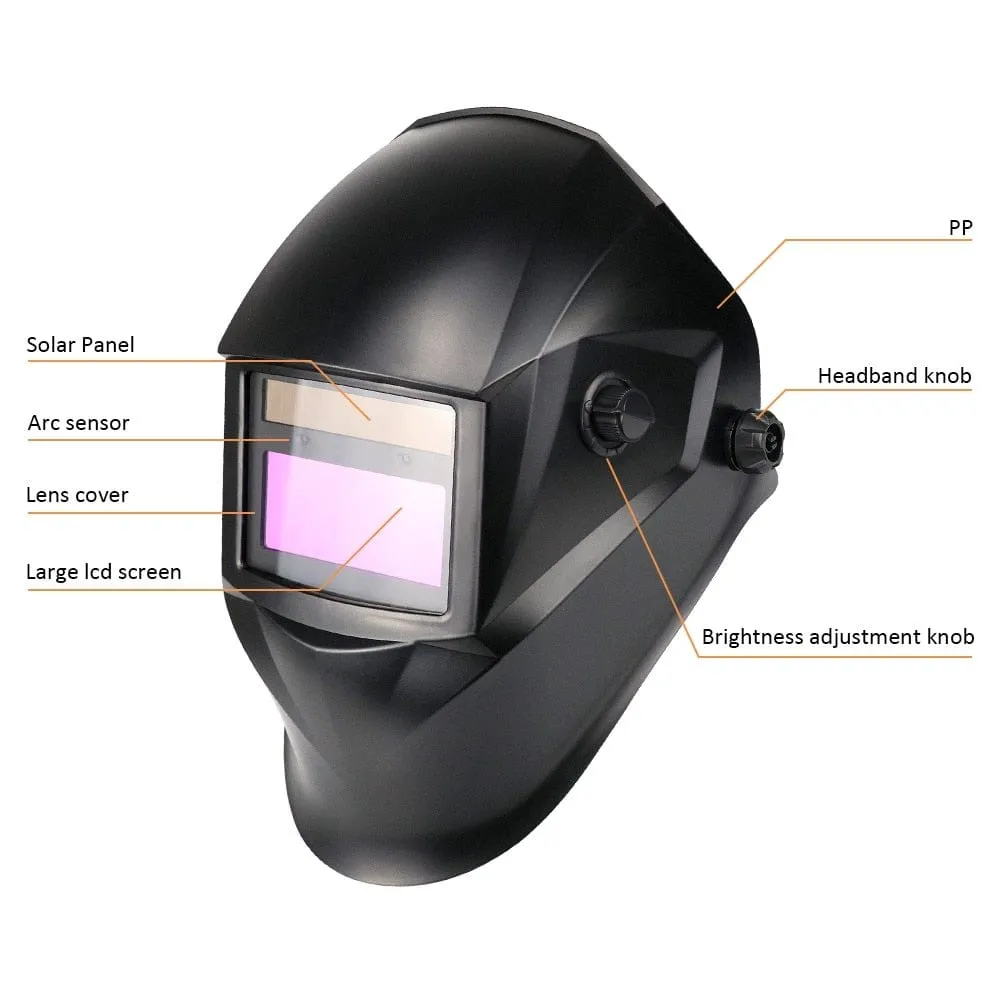 Professional Protective Welding Helmet Automatically Darkening Soldering Mask True Color Welder Cap 4 Arc Sensor for TIG MIG MMA