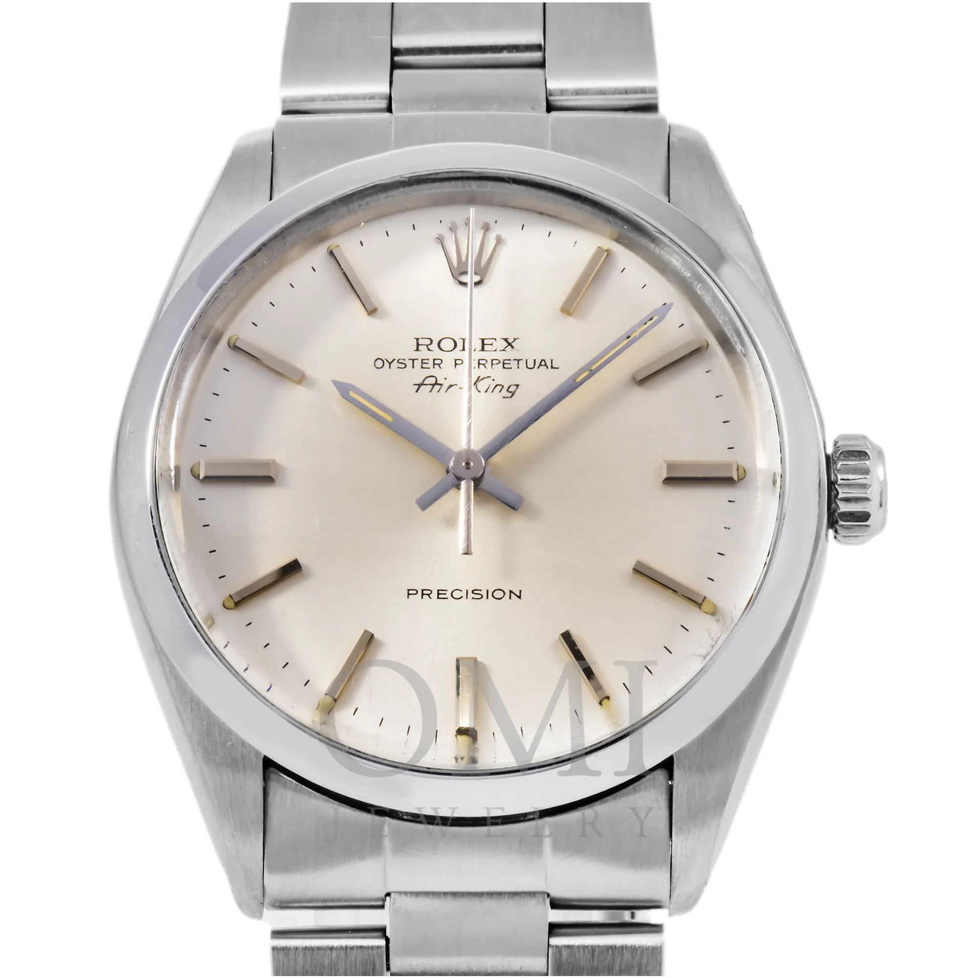 ROLEX AIR KING 5500 34MM SILVER DIAL WITH STAINLESS STEEL OYSTER BRACELET