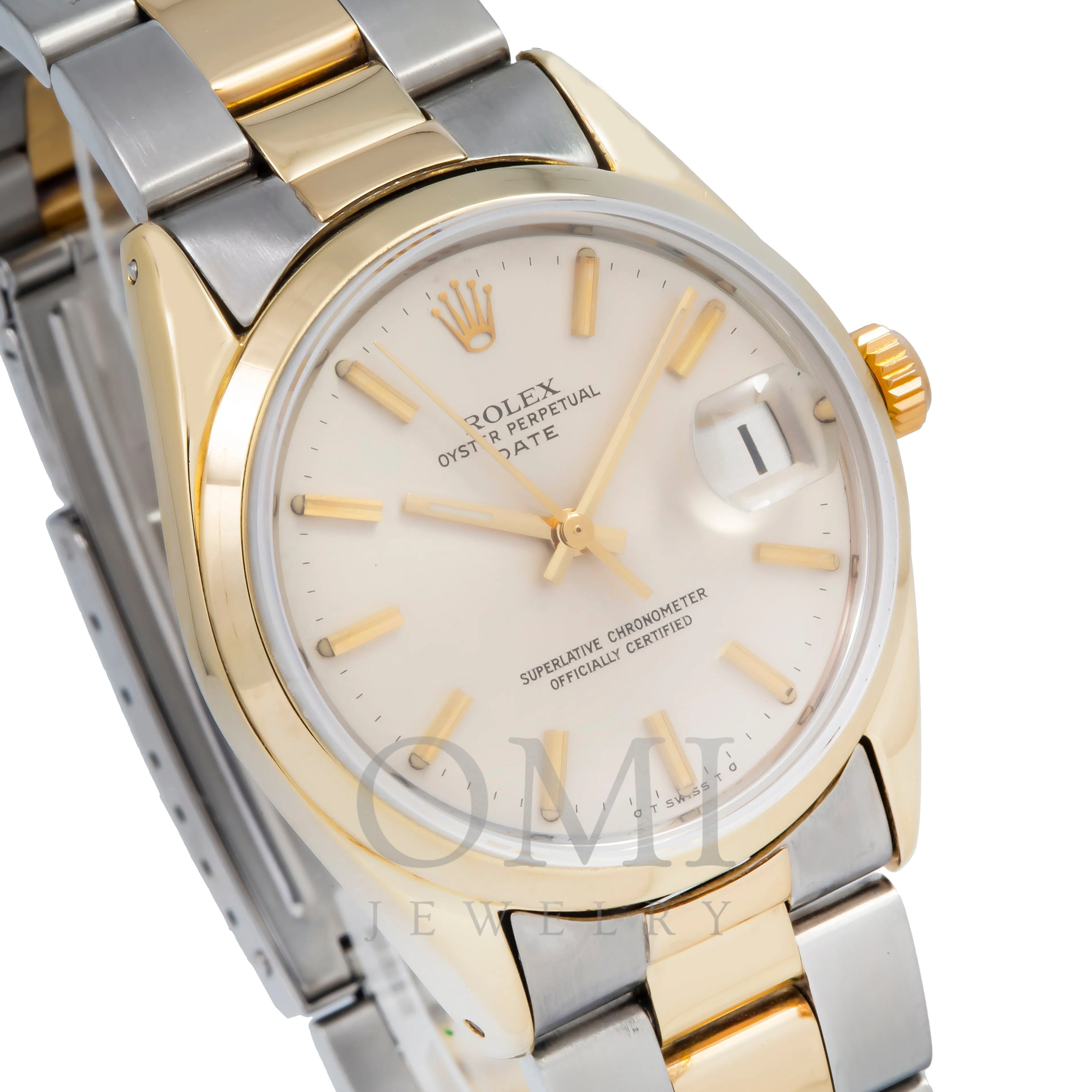 Rolex Date 1550 34MM Champagne Dial With Two Tone Oyster Bracelet