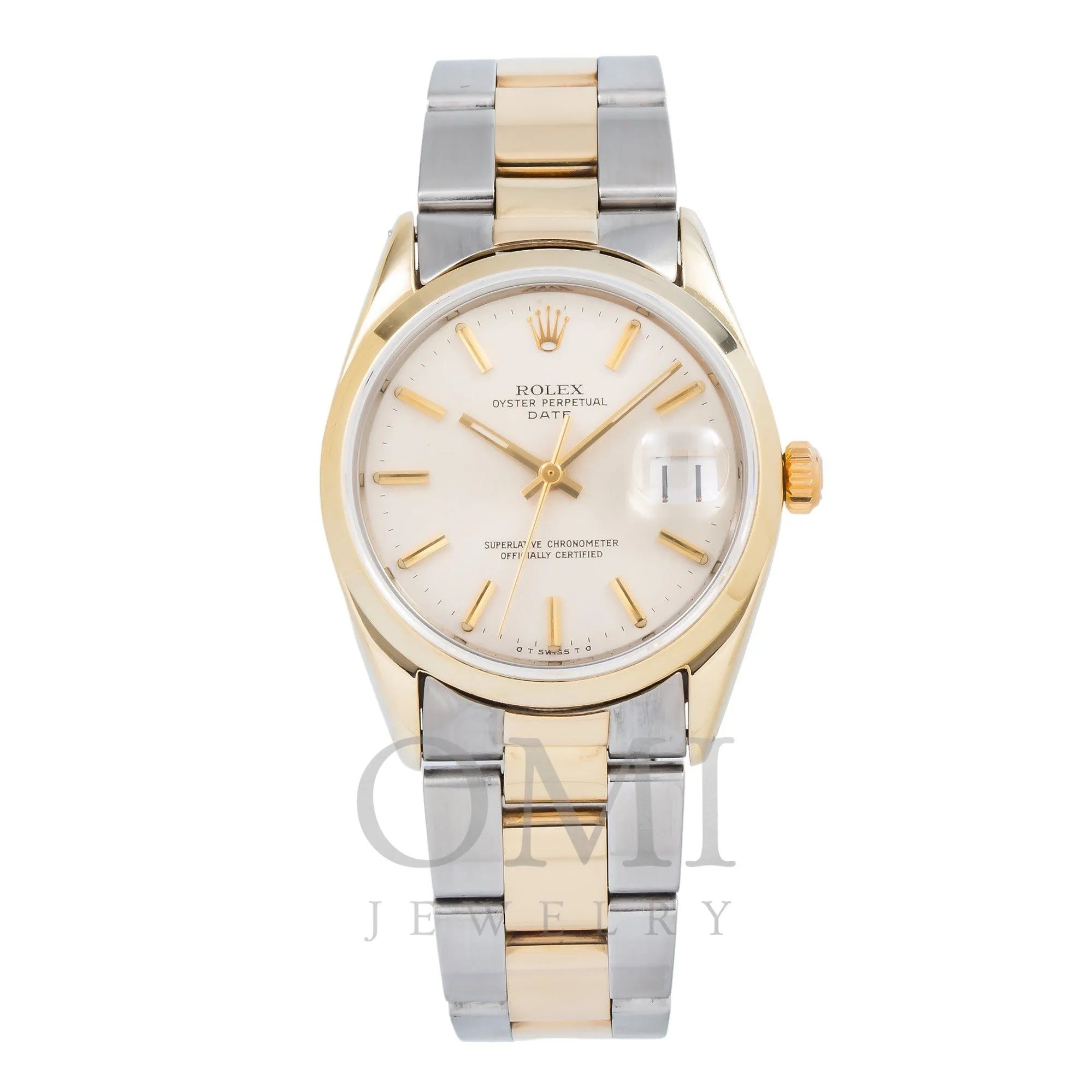 Rolex Date 1550 34MM Champagne Dial With Two Tone Oyster Bracelet