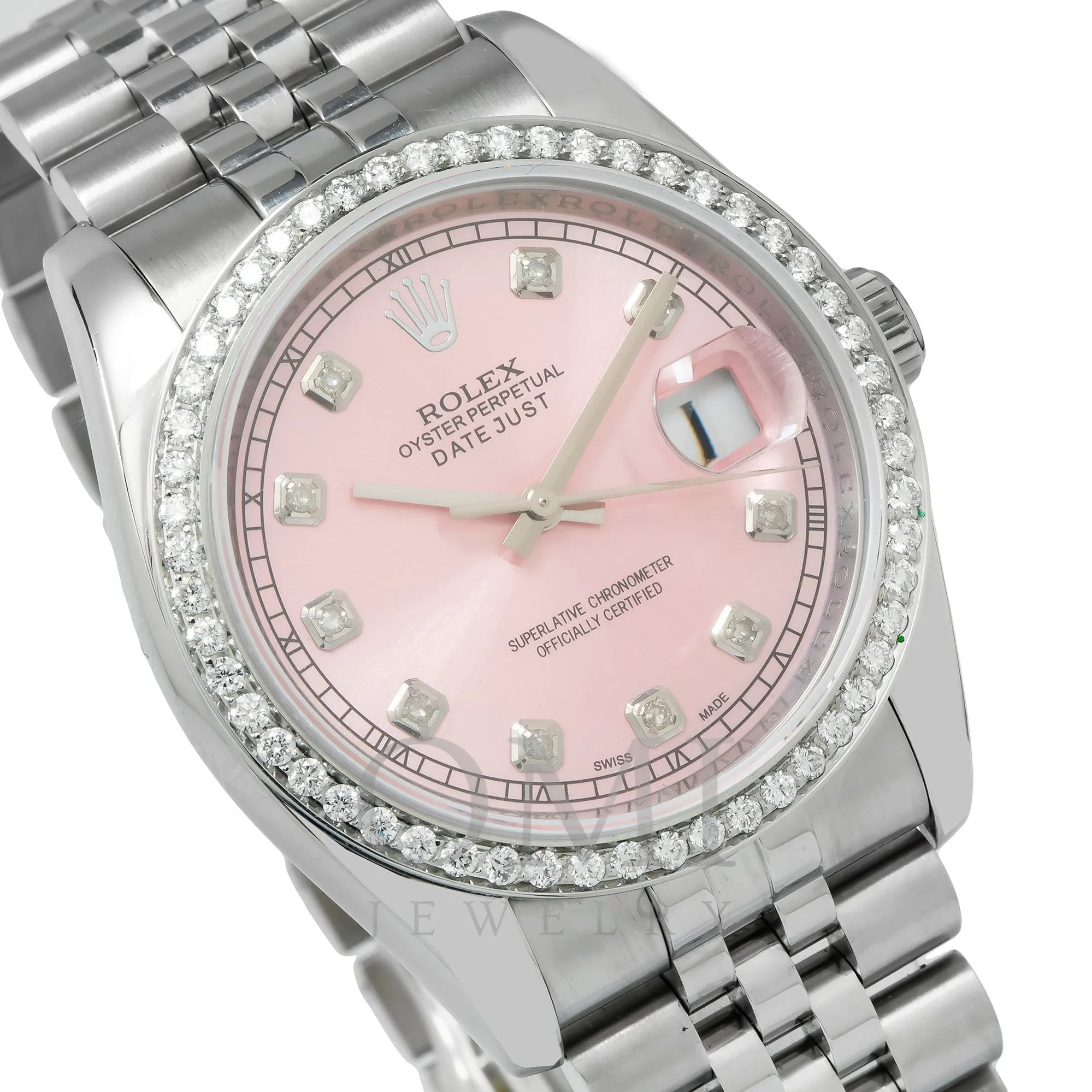 Rolex Datejust 116234 36MM Pink Diamond Dial And Bezel With Stainless Steel Jubilee Bracelet