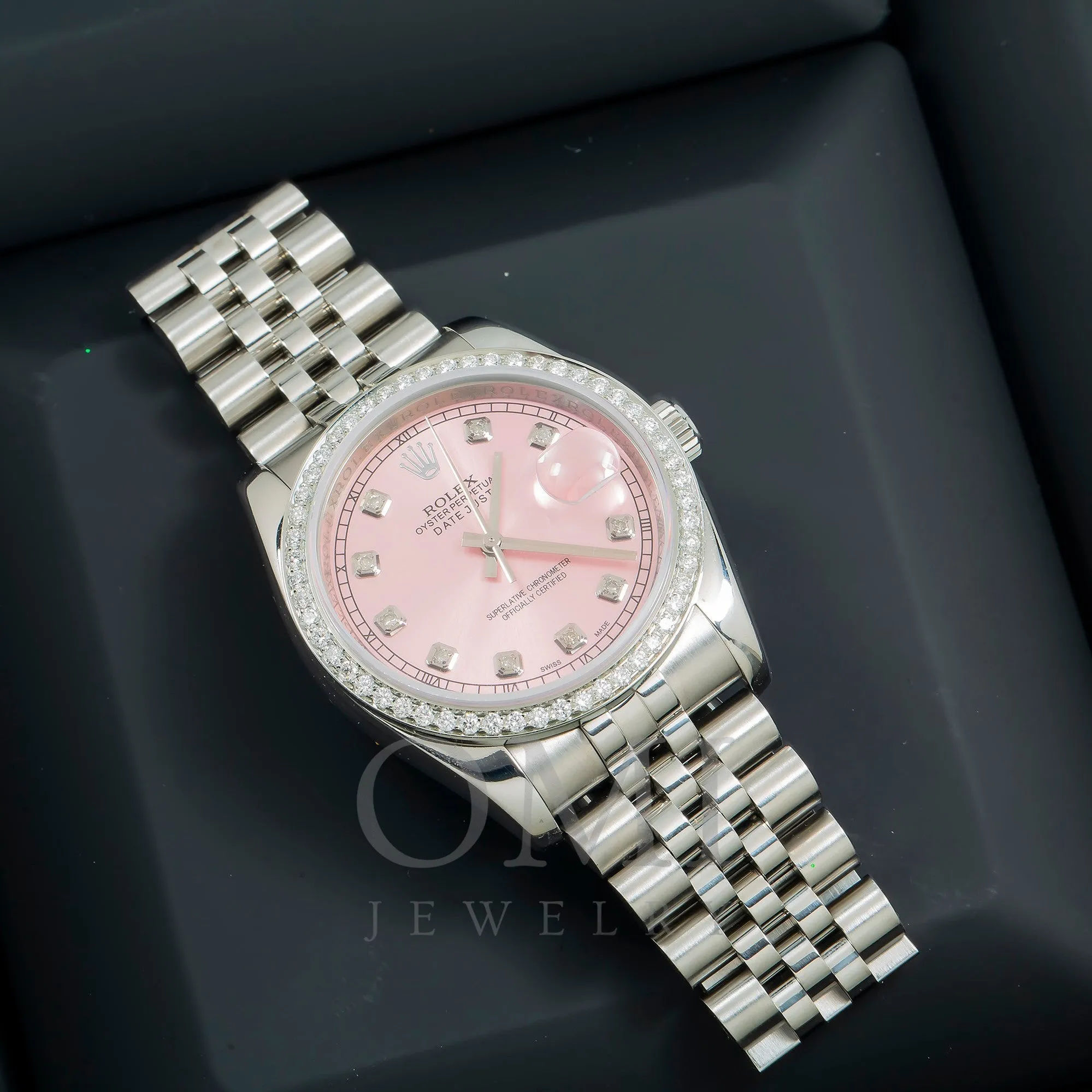 Rolex Datejust 116234 36MM Pink Diamond Dial And Bezel With Stainless Steel Jubilee Bracelet