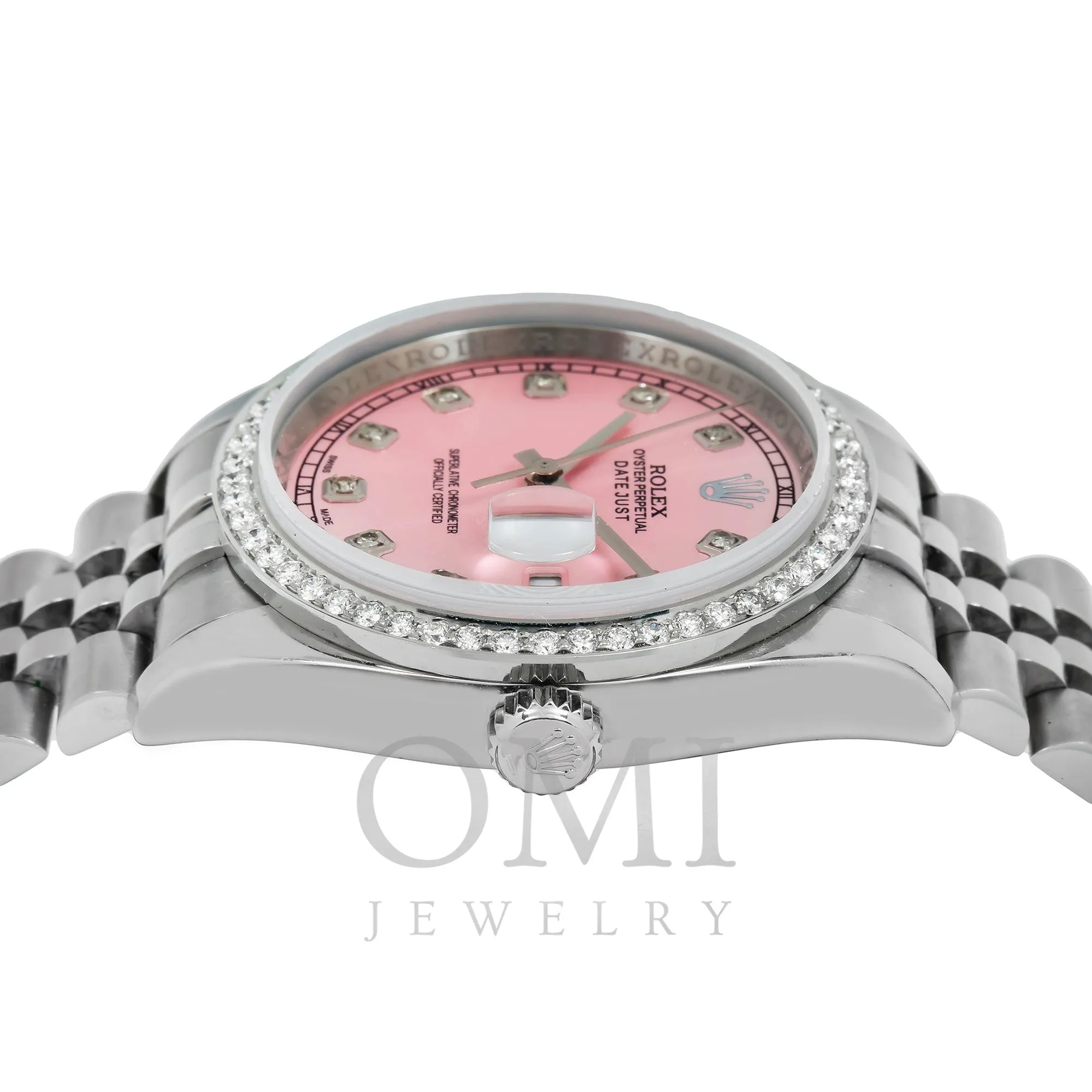 Rolex Datejust 116234 36MM Pink Diamond Dial And Bezel With Stainless Steel Jubilee Bracelet