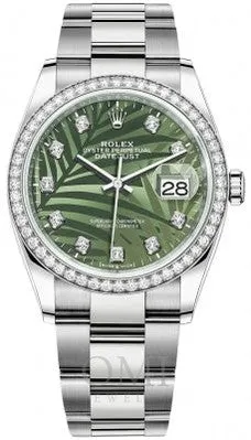 Rolex Datejust 126284RBR - 36MM Stainless Steel Watch With Oyster Bracelet, Diamond Bezel And Diamond Dial