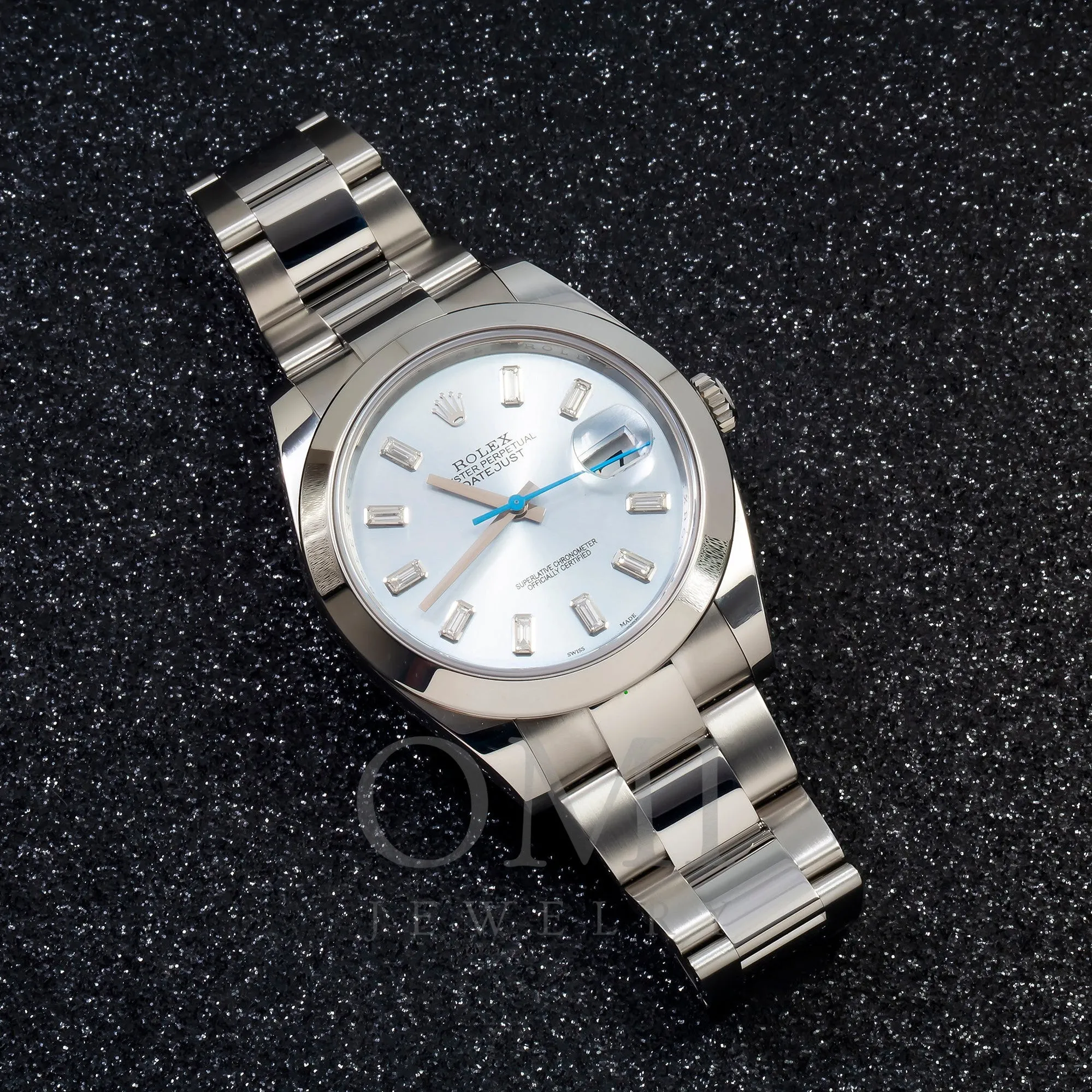 Rolex Datejust 126300 41MM Ice Blue Baguette Diamond Dial With Stainless Steel Oyster Bracelet