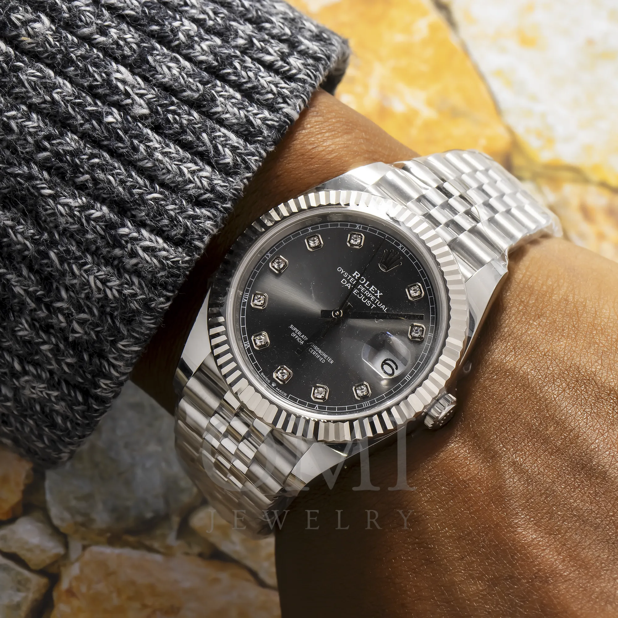 ROLEX DATEJUST 126334 41MM BLACK DIAMOND DIAL AND STEINLESS STEEL OYSTER BRACELET