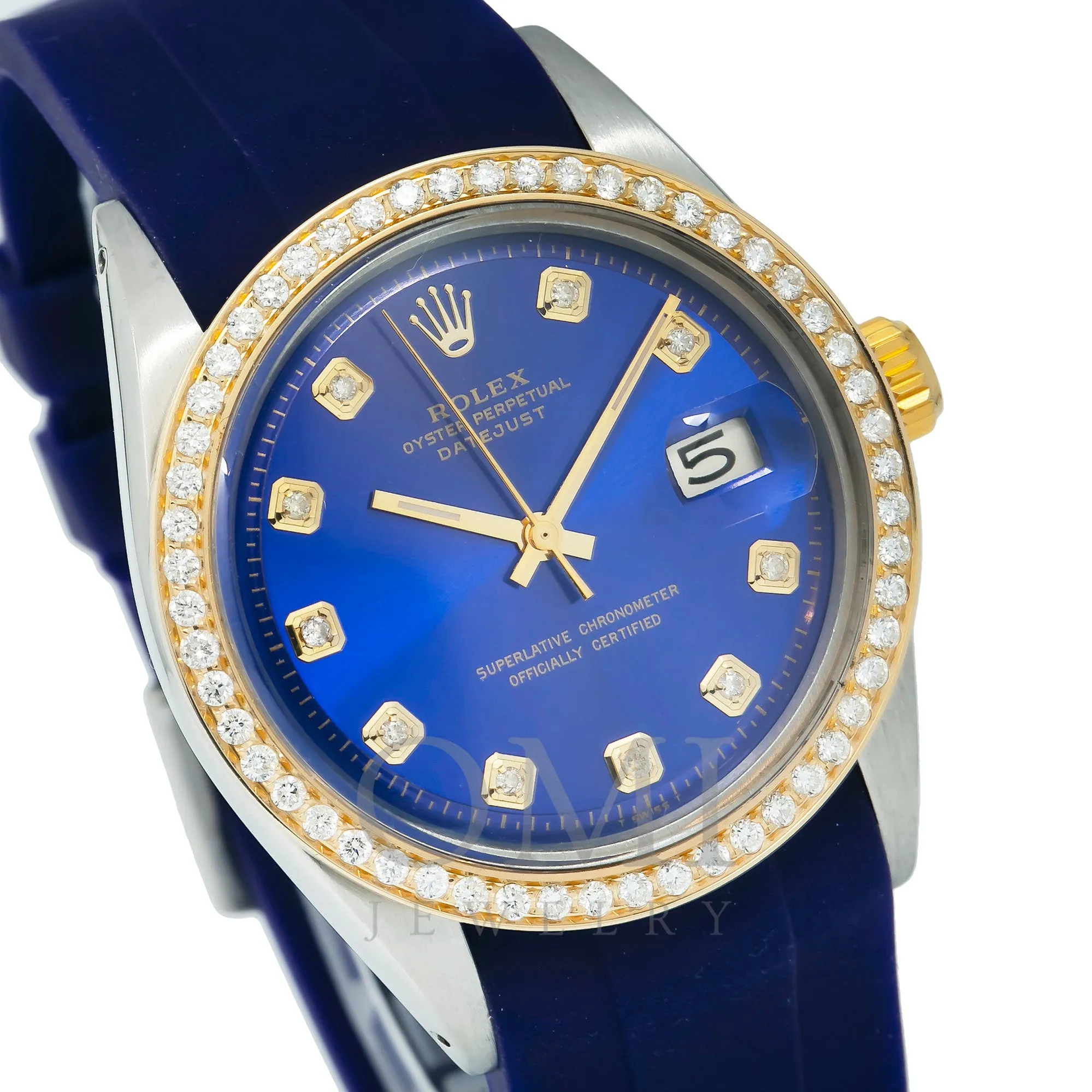 Rolex Datejust 1601 36MM Blue Diamond Dial With Diamond Bezel