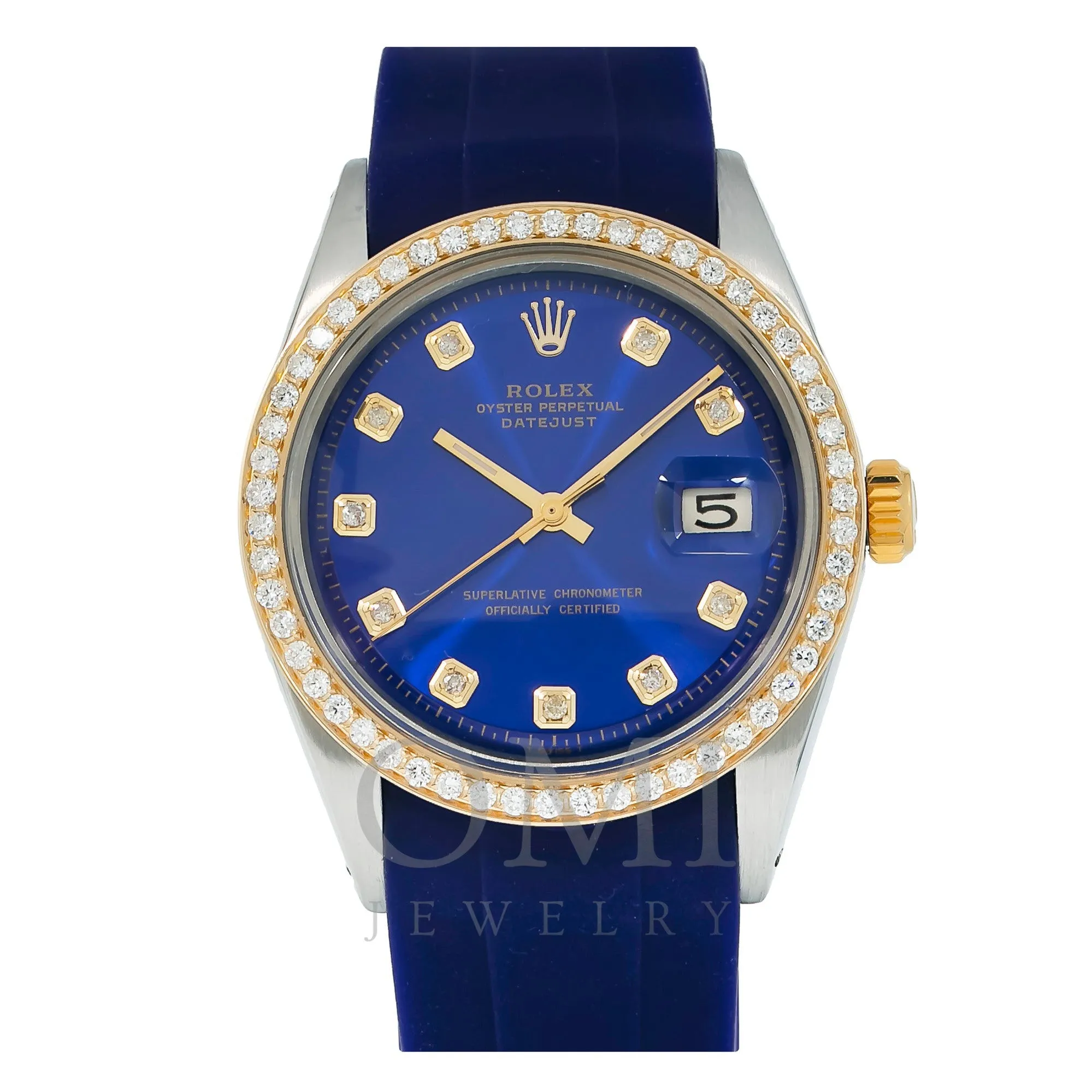 Rolex Datejust 1601 36MM Blue Diamond Dial With Diamond Bezel