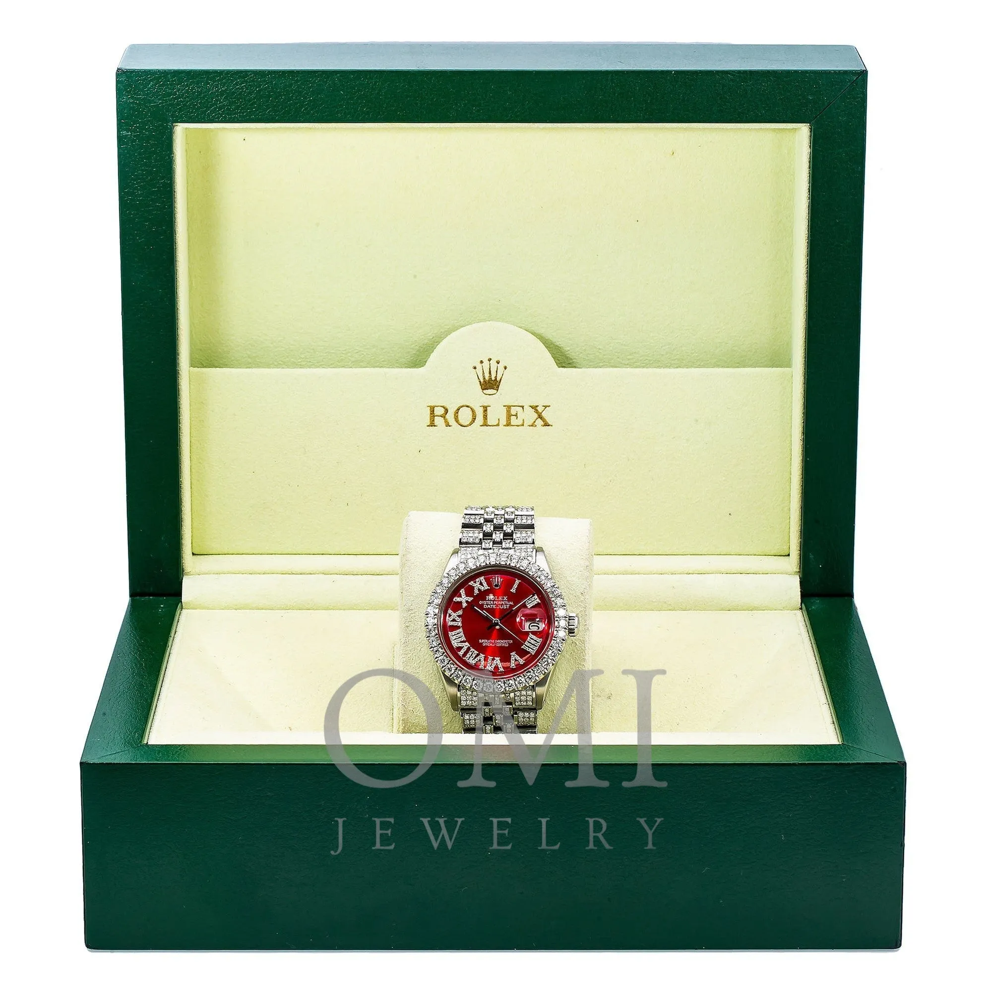 Rolex Datejust 1601 36MM Red Diamond Dial With 7.75 CT Diamonds