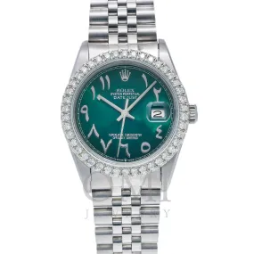 Rolex Datejust 16014 36MM Green Dial With Diamond Bezel