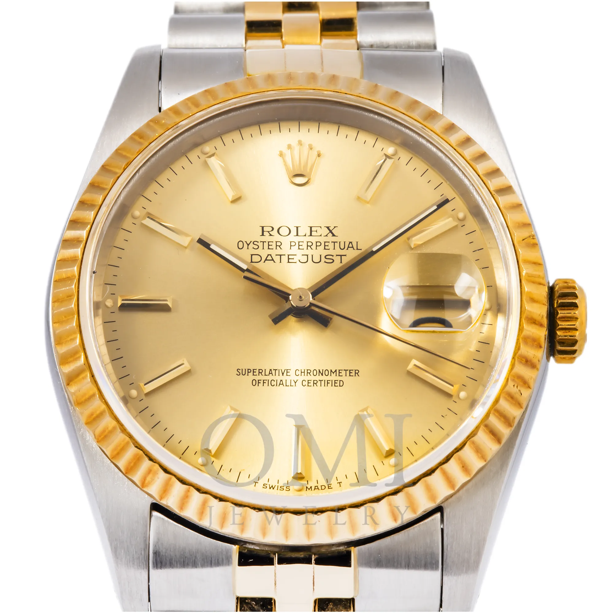 ROLEX DATEJUST 16233 36MM CHAMPAGNE DIAL WITH TWO TONE JUBILEE BRACELET