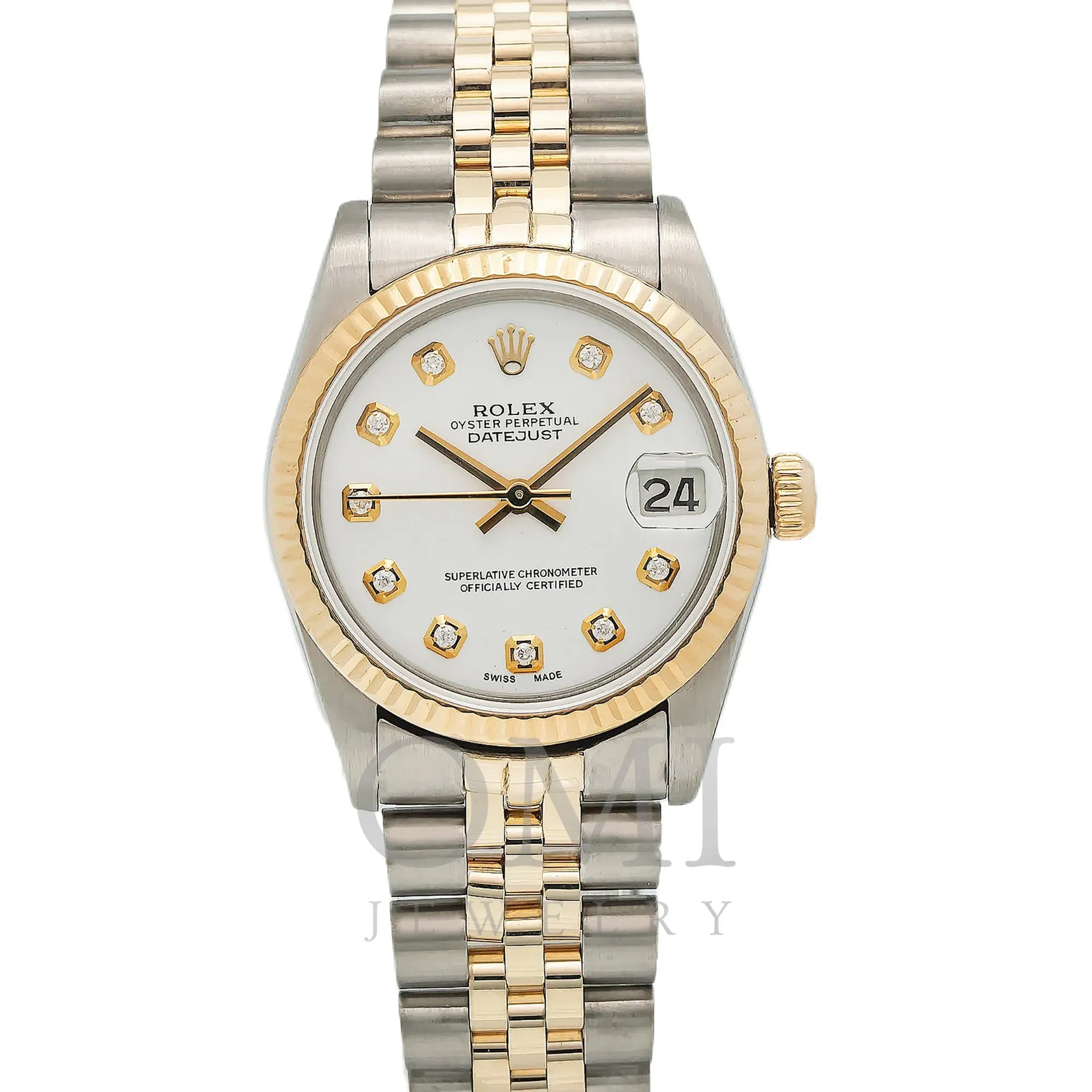 Rolex Datejust 16233 36MM White Diamond Dial With Two Tone Bracelet