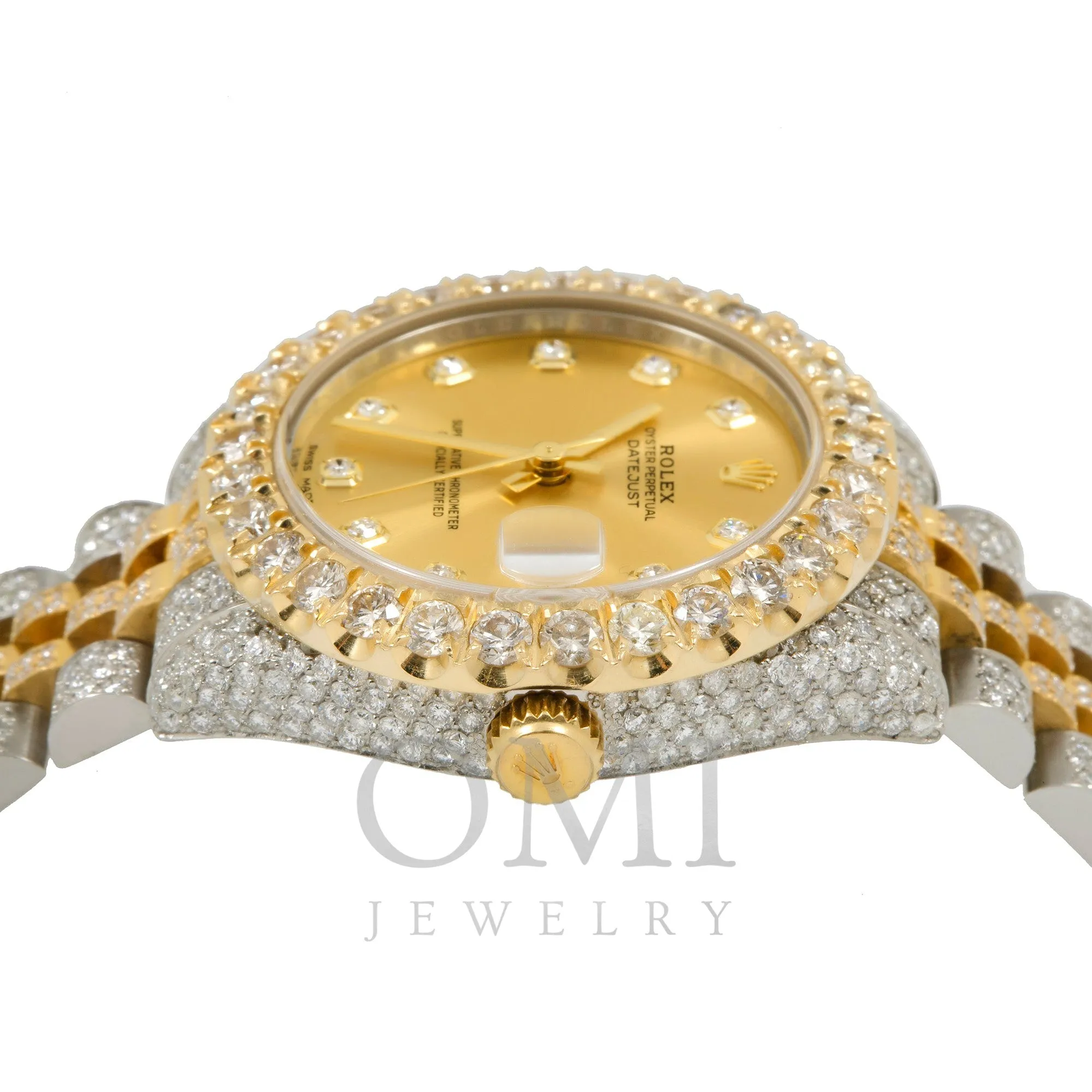 Rolex Datejust 178273 31MM Champagne Diamond Dial And Bezel With Two Tone Jubilee Bracelet 8.45 CT