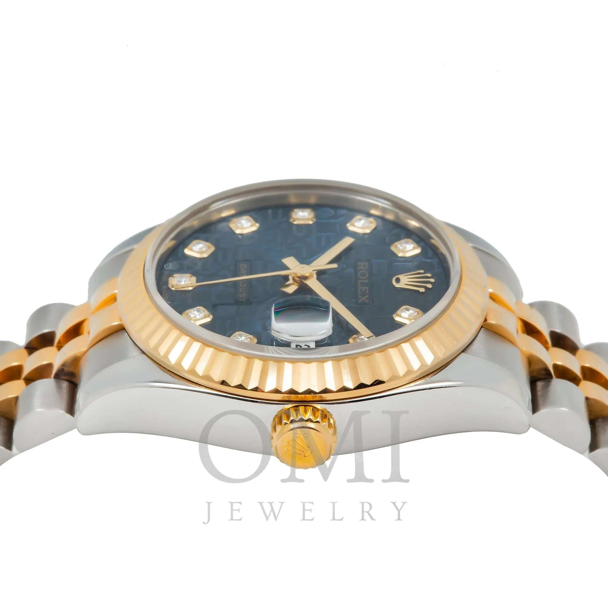 Rolex Datejust 178273 31MM Factory Blue Anniversary Diamond Dial With Two Tone Jubilee Bracelet