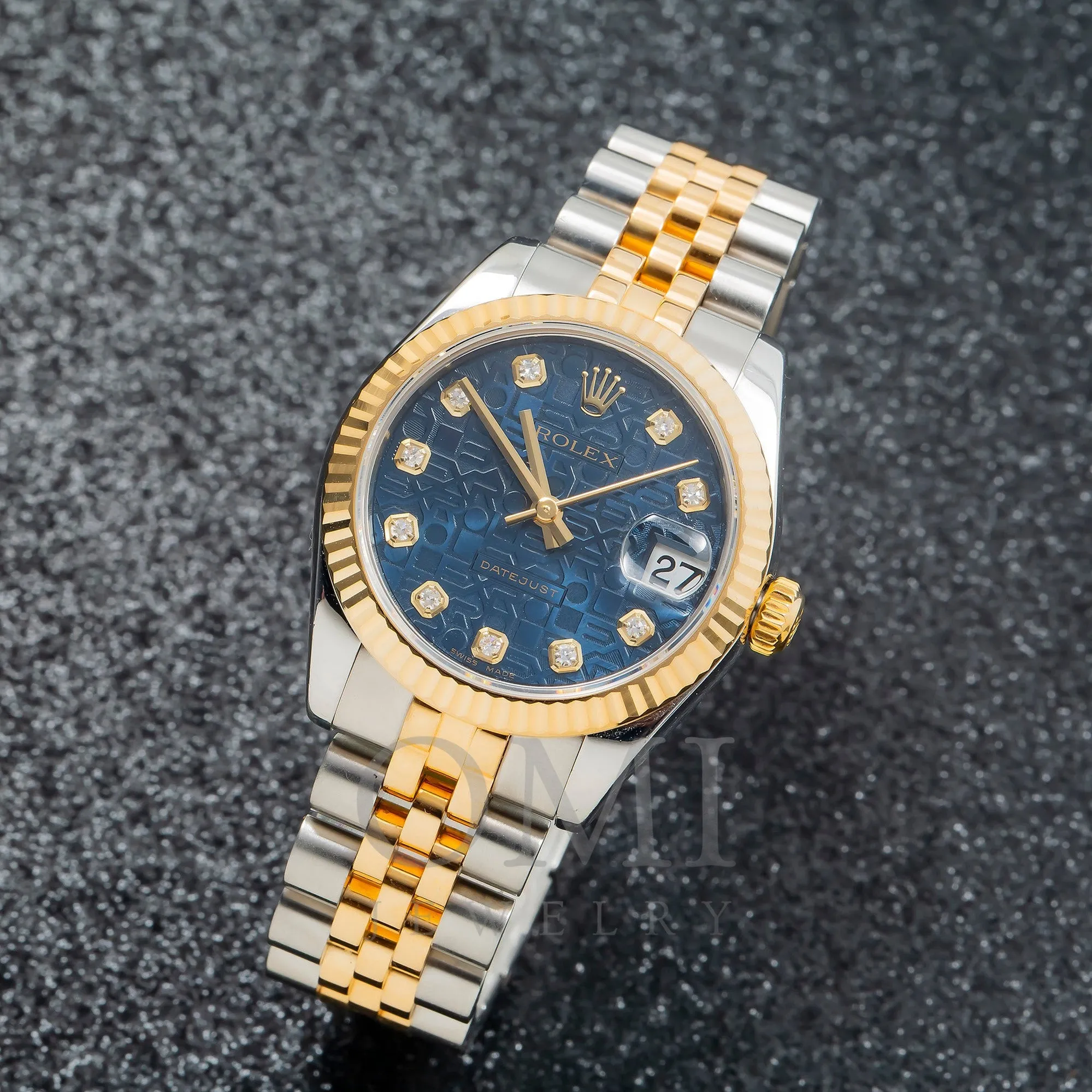 Rolex Datejust 178273 31MM Factory Blue Anniversary Diamond Dial With Two Tone Jubilee Bracelet