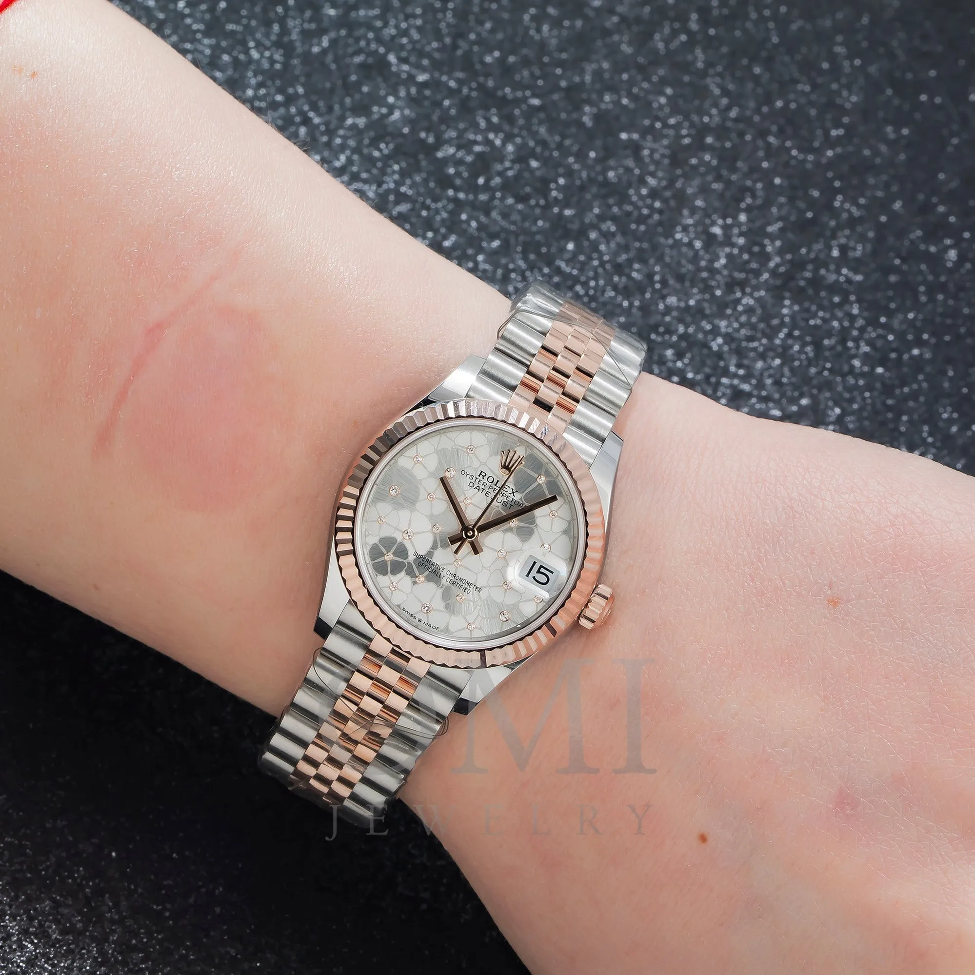 Rolex Datejust 278271 31MM Silver Floral Diamond Dial With Two Tone Jubilee Bracelet