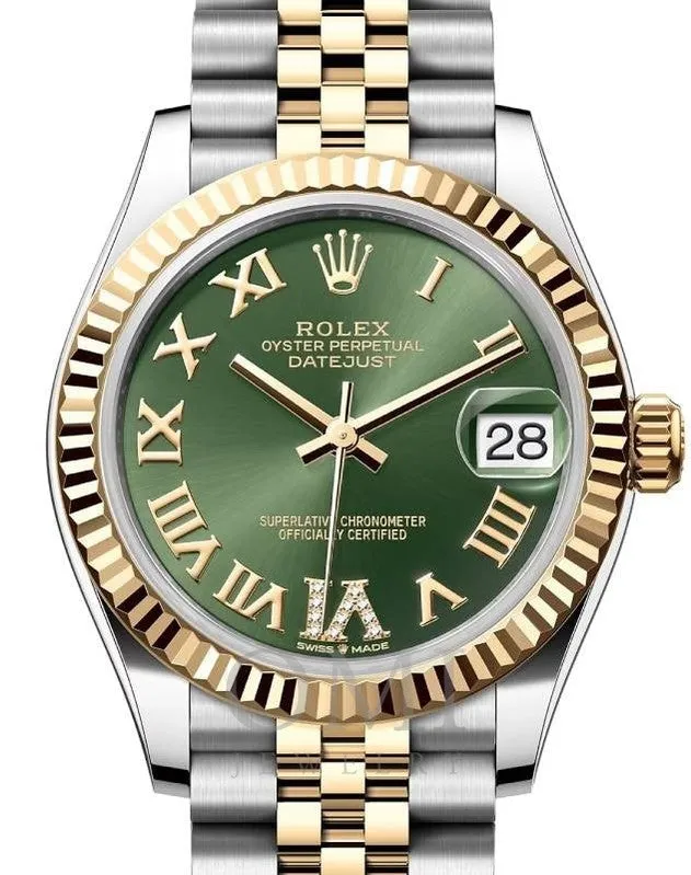 Rolex Datejust 278273-31mm Stainless Steel and Yellow Gold Watch With Yellow Gold Jubilee Bracelet and Yellow Gold Fluted Bezel