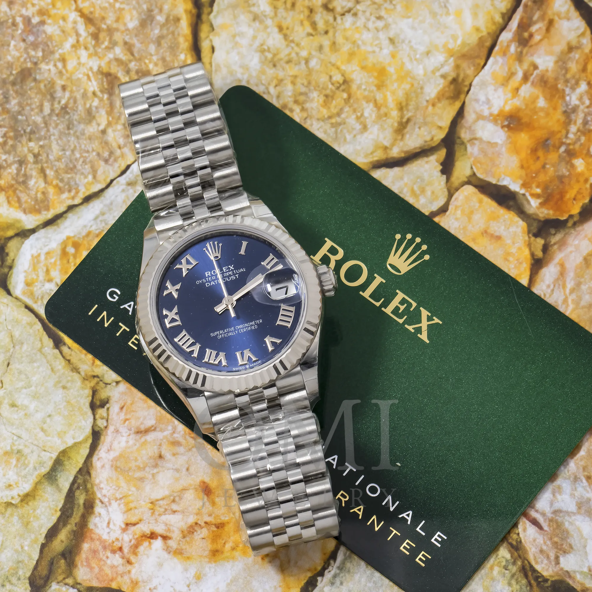 Rolex Datejust 278274 31MM Blue Roman Dial With White Gold Fluted Bezel And Jubilee Bracelet