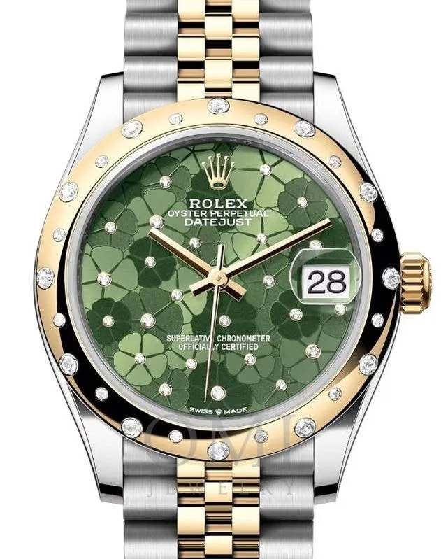 Rolex Datejust 278343RBR 31MM Olive Green Floral Dial With Two Tone Jubilee Bracelet