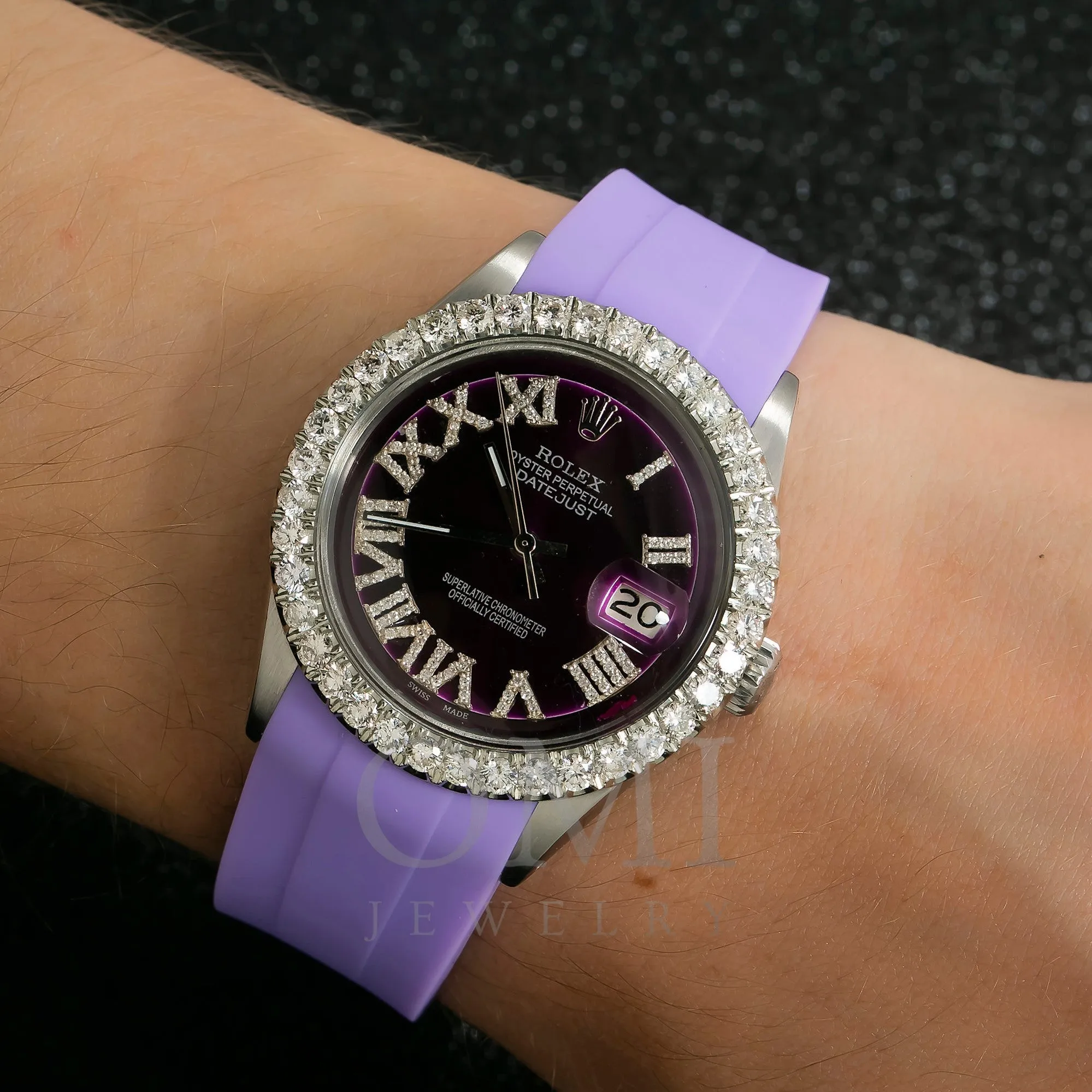 Rolex Datejust 36MM Purple Diamond Dial With Diamond Bezel