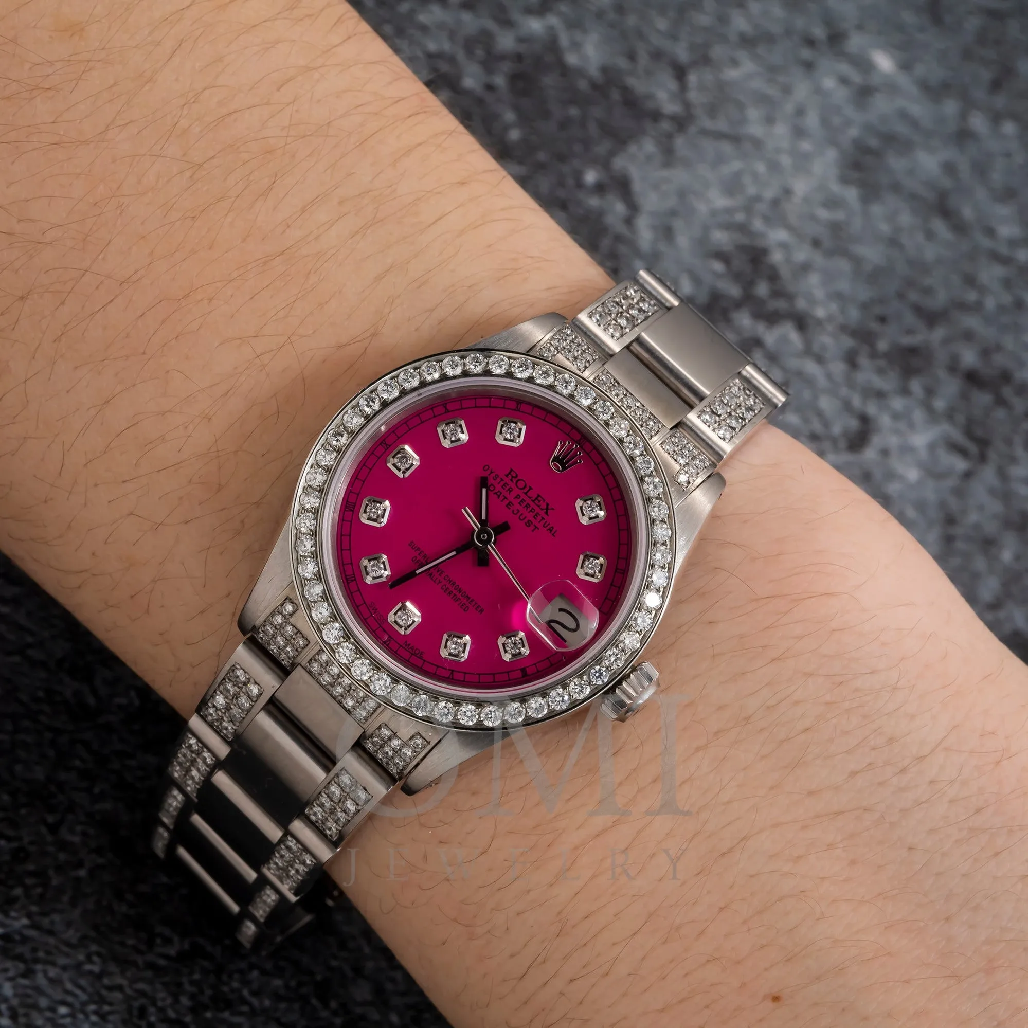 Rolex Datejust 6824 31MM Pink Diamond Dial With Stainless Steel Bracelet