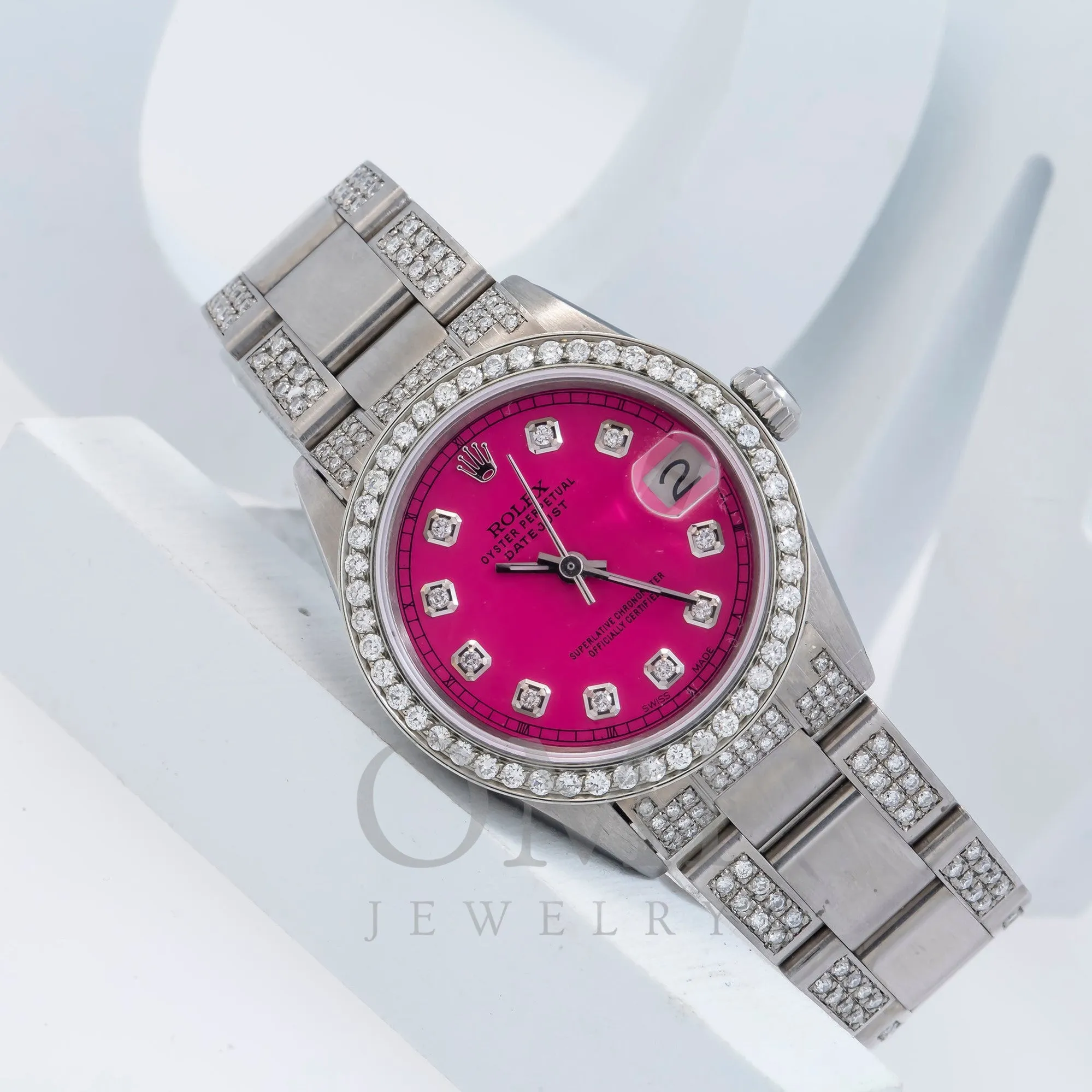 Rolex Datejust 6824 31MM Pink Diamond Dial With Stainless Steel Bracelet