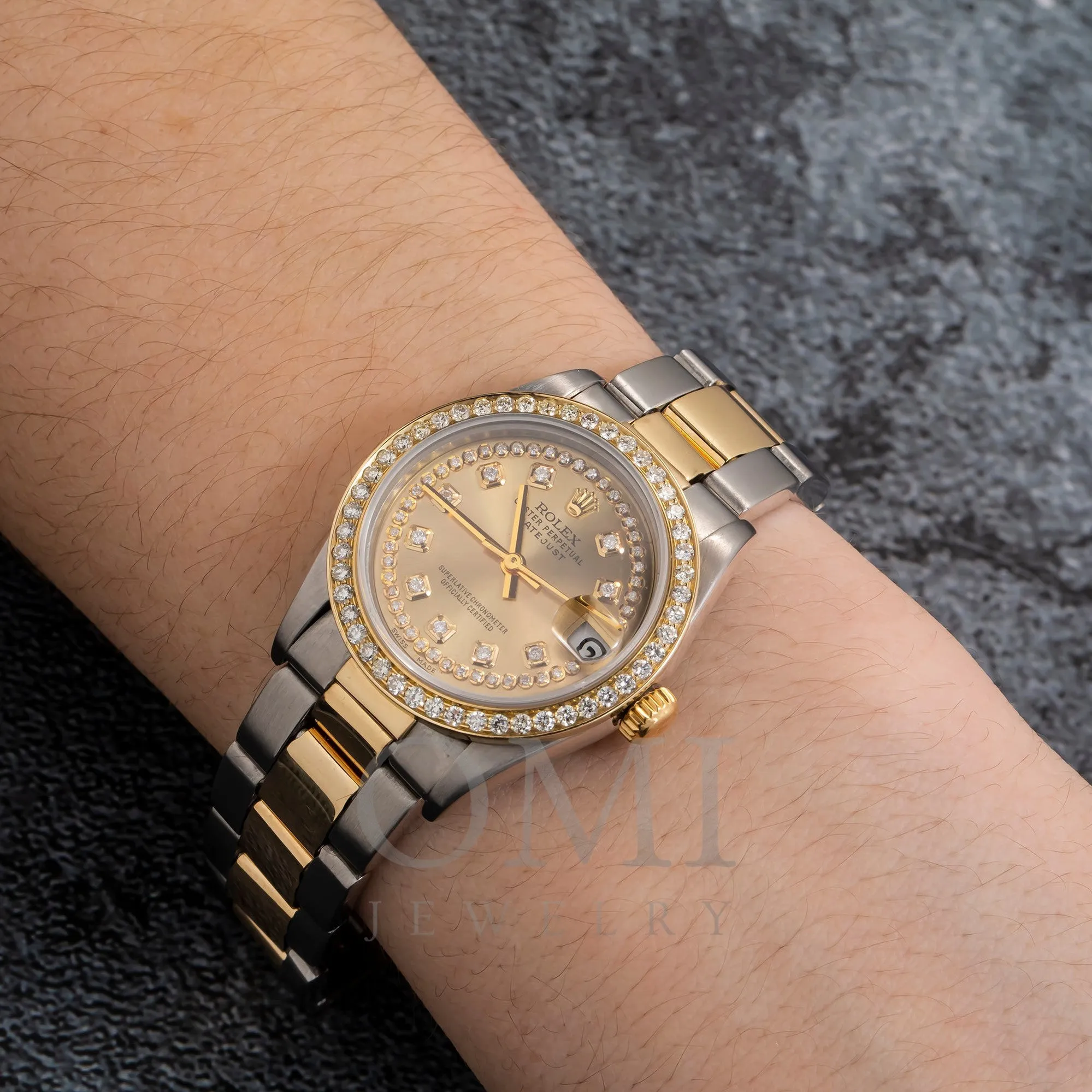 Rolex Datejust 68240 31MM Champagne Diamond Dial With Two-Tone Bracelet