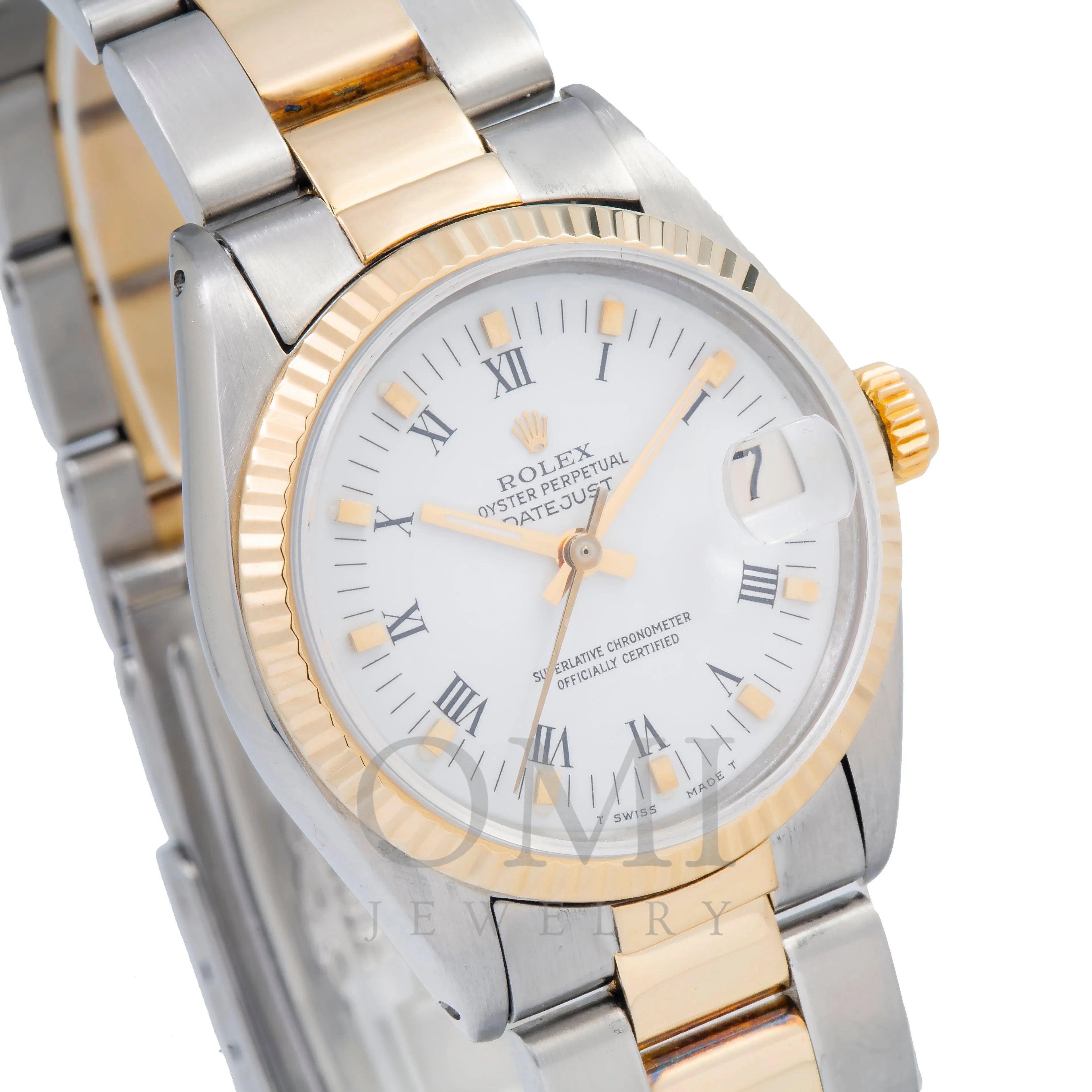 Rolex Datejust 6827 31MM White Roman Dial With Two Tone Oyster Bracelet