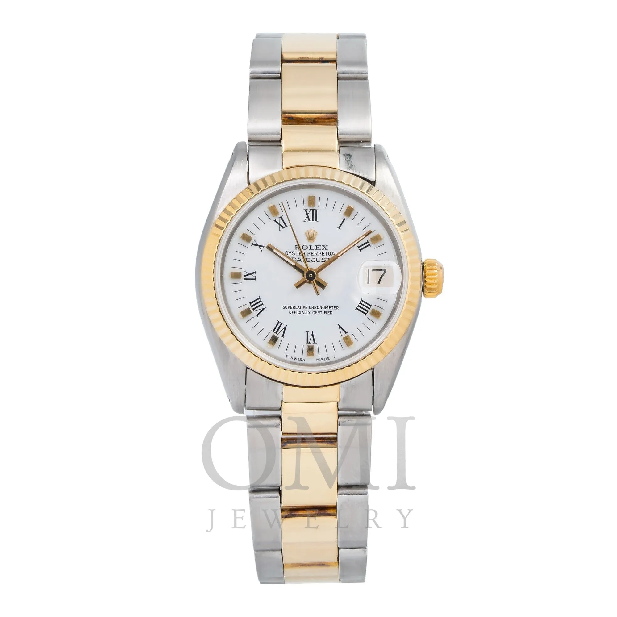 Rolex Datejust 6827 31MM White Roman Dial With Two Tone Oyster Bracelet