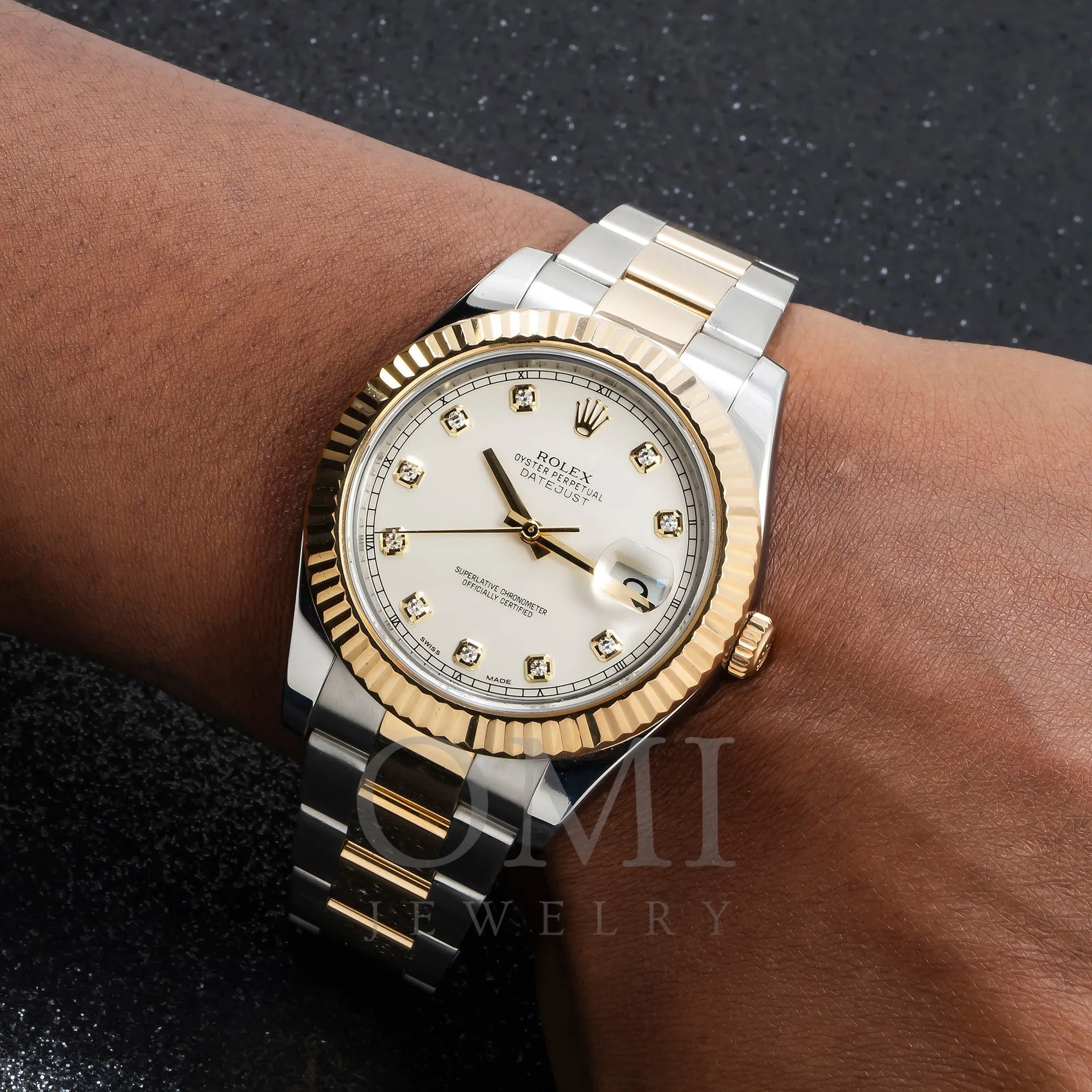 Rolex Datejust II 116333 41MM White Diamond Dial With Two Tone Oyster Bracelet