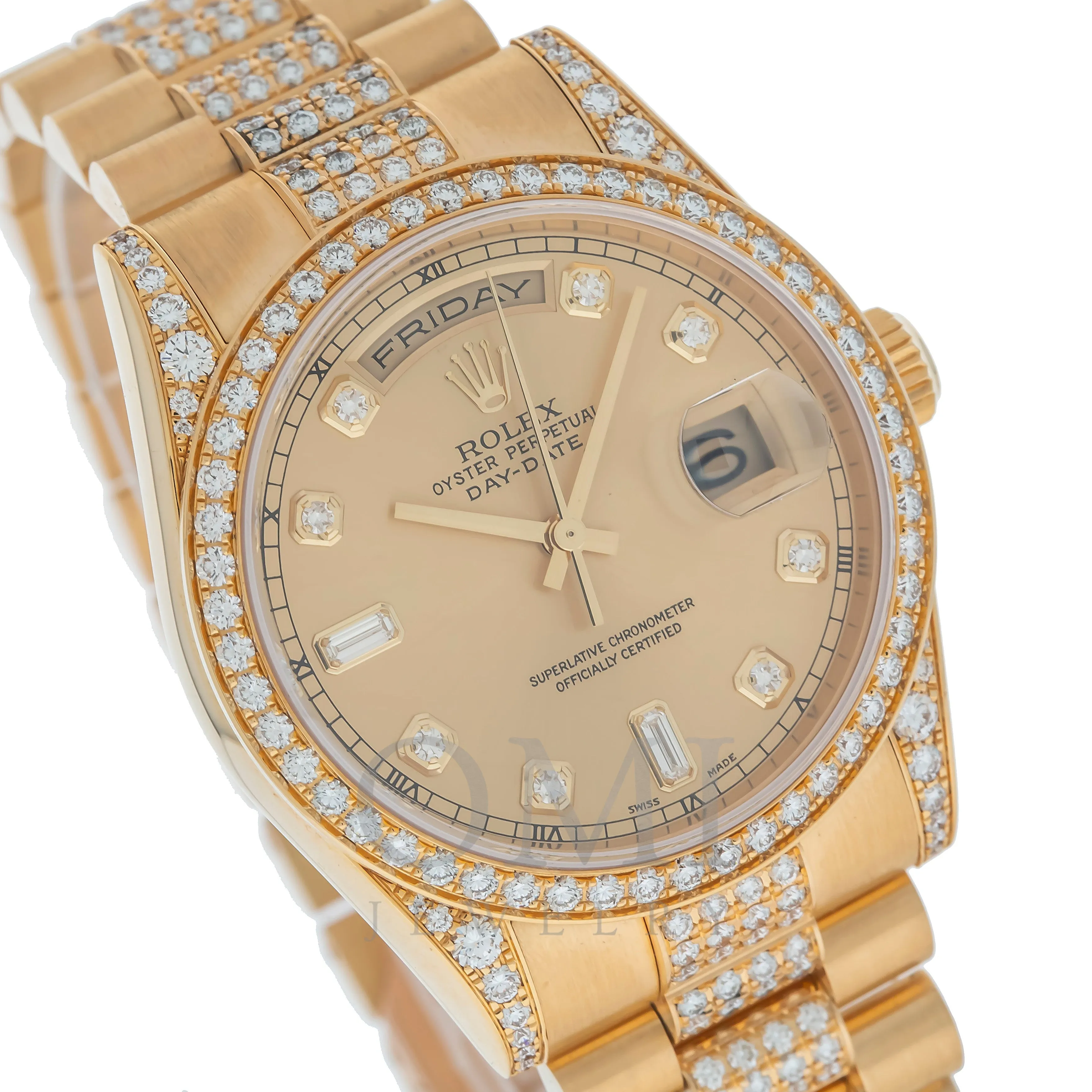 Rolex Day-Date 118388 36MM Champagne Diamond Dial With Diamond Presidential Bracelet