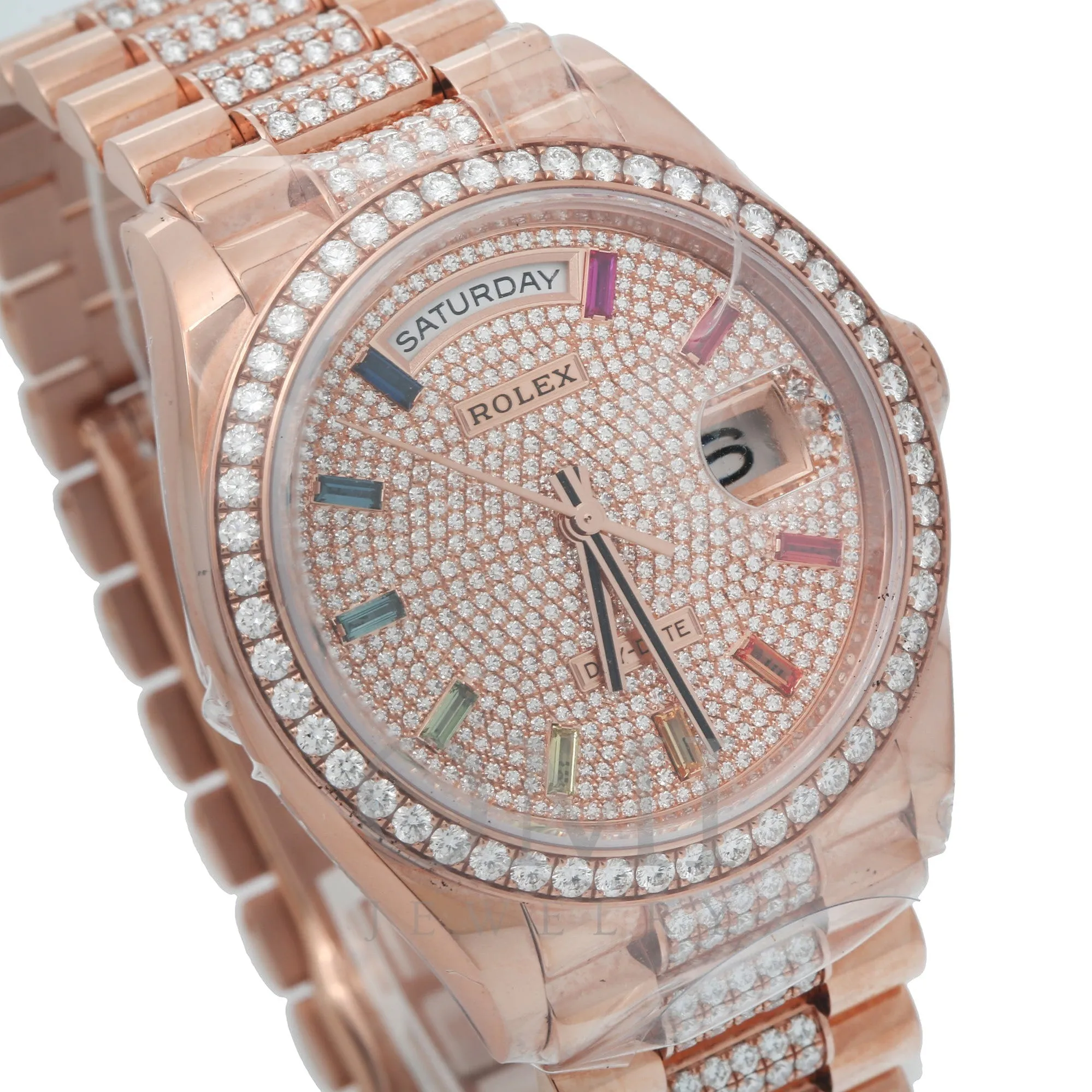 Rolex Day-Date 128345RBR 36MM Rose Gold Diamond Dial With Diamond Presidential Bracelet