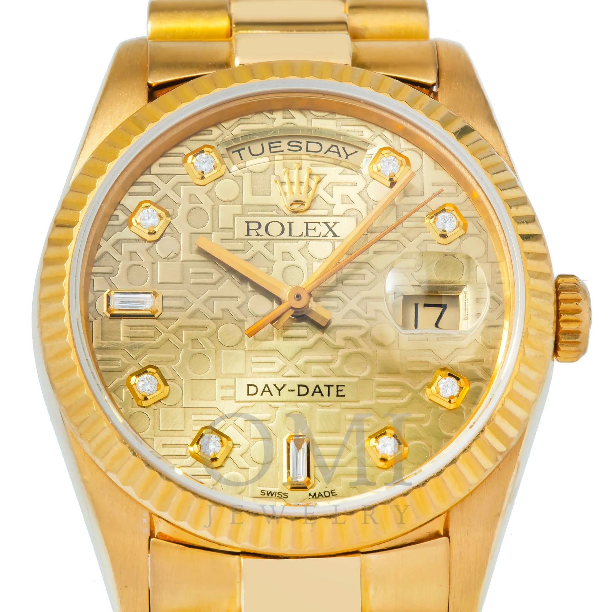 Rolex Day-Date 18238 36MM Anniversary Diamond Dial With Yellow Gold Presidential Bracelet