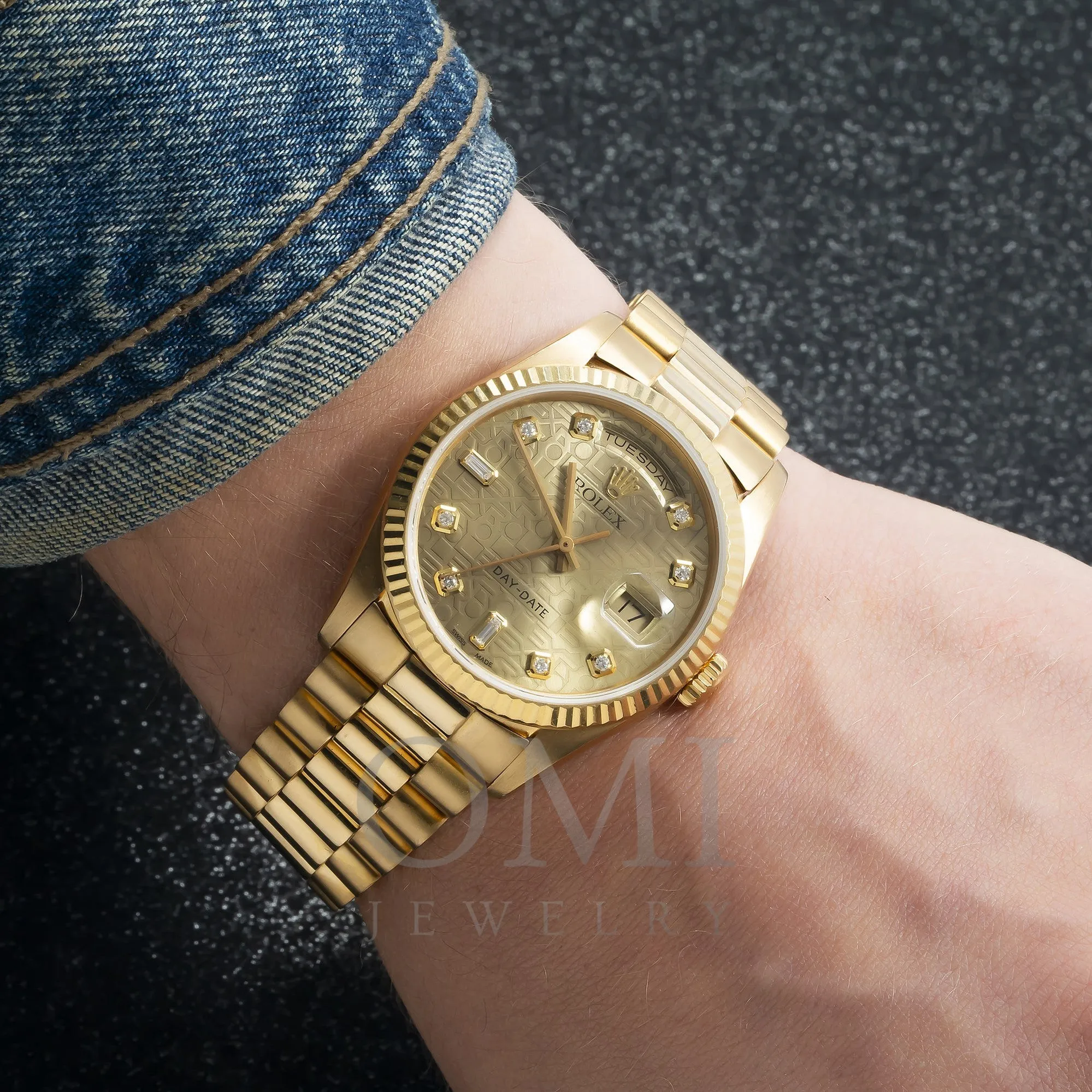 Rolex Day-Date 18238 36MM Anniversary Diamond Dial With Yellow Gold Presidential Bracelet